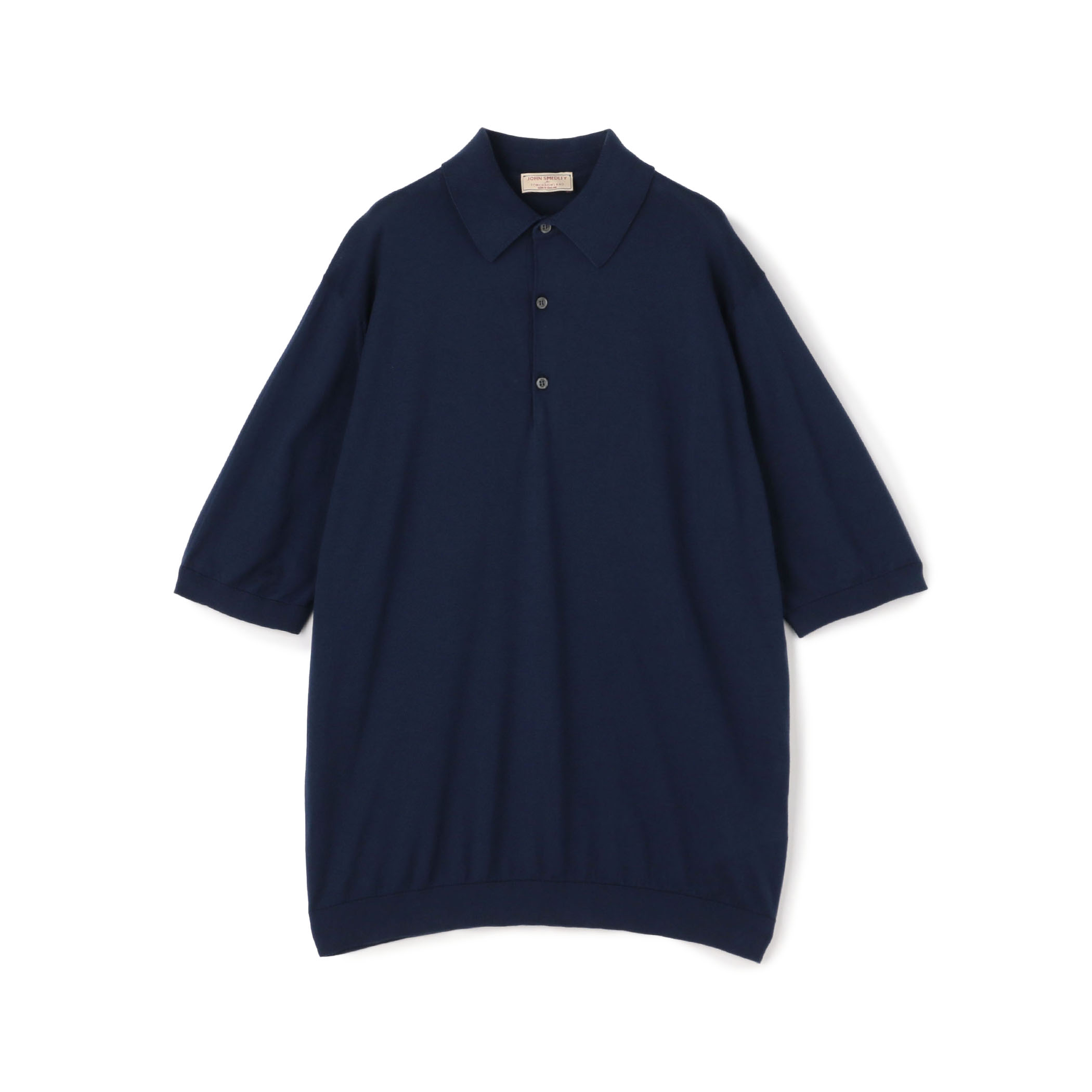 【別注】JOHN SMEDLEY コットン ポロカラーニット