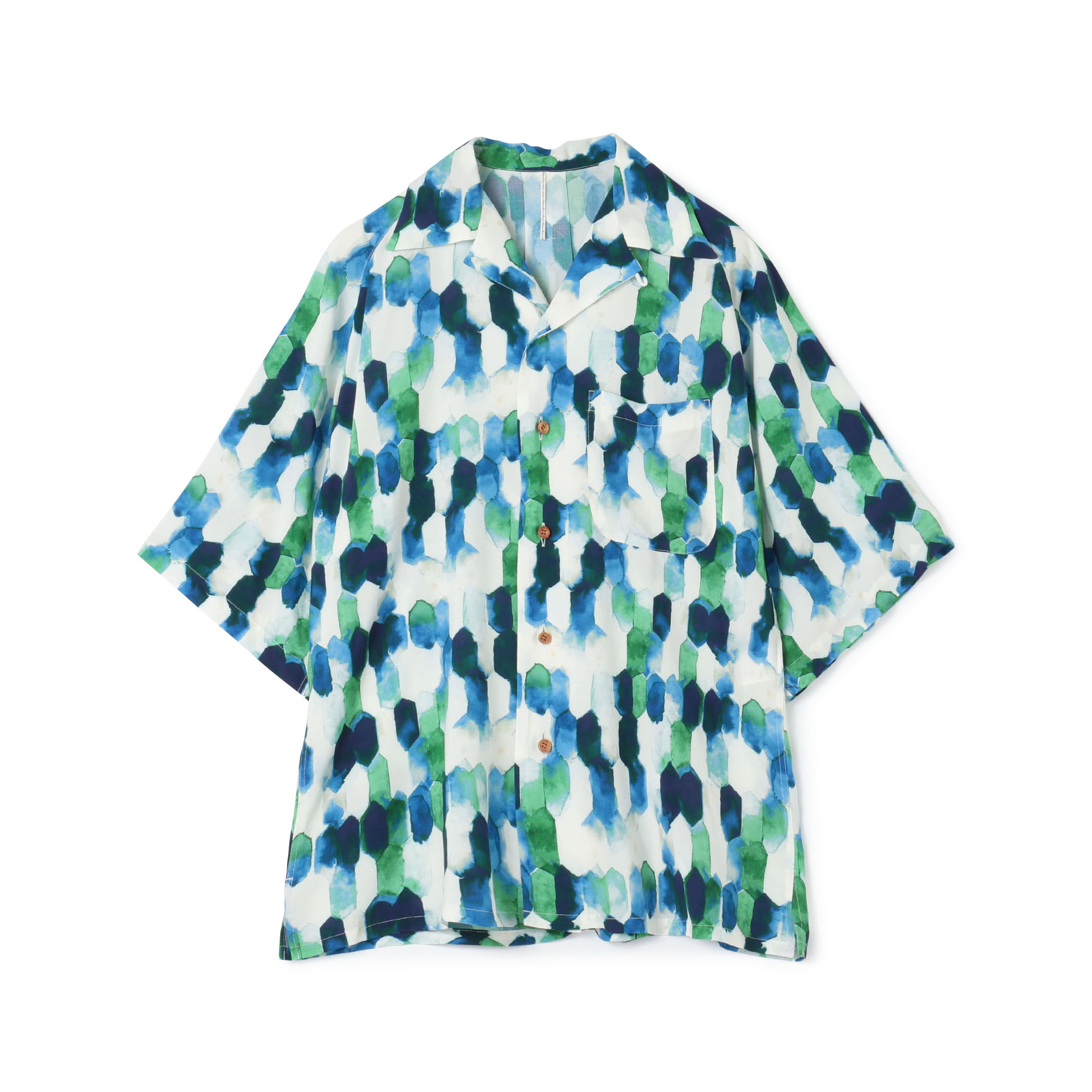 【別注】m's braque レーヨン オープンカラー ハーフスリーブシャツ