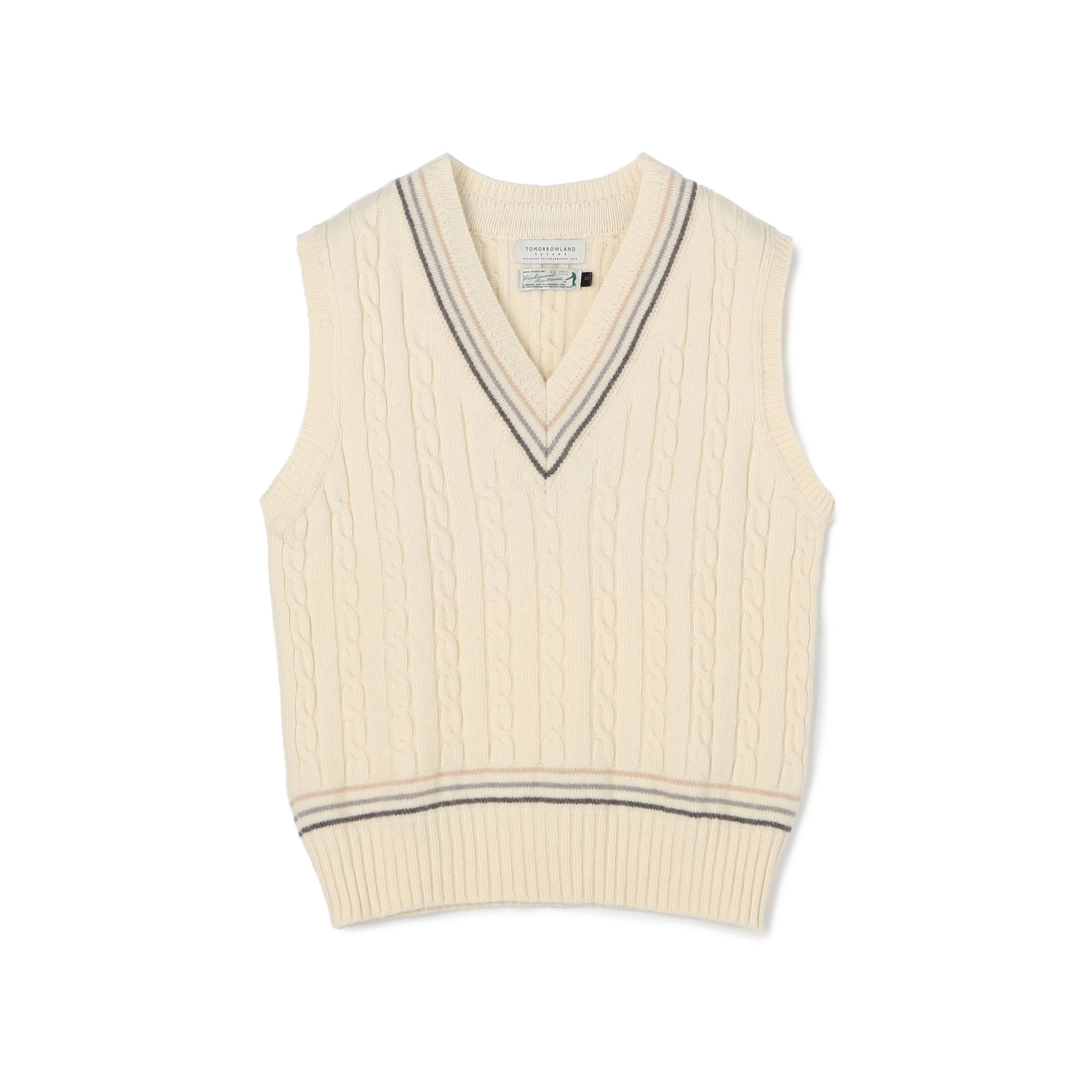 【別注】RICHMOND KNITWEAR ウールケーブル Vネックベスト