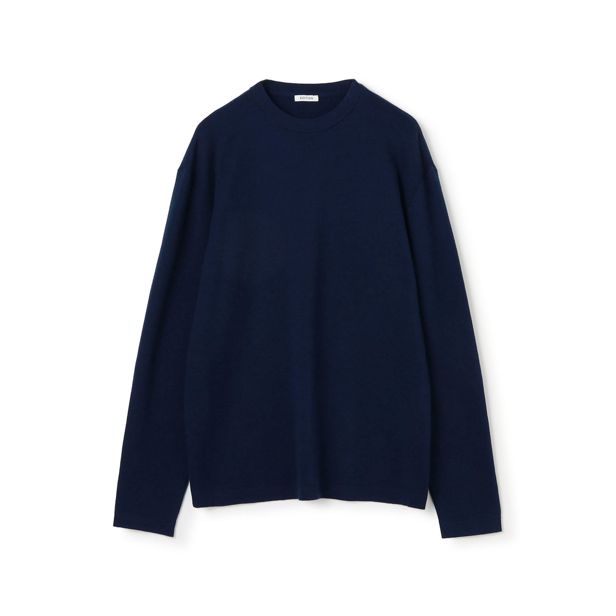 コットンカシミヤクルーネックニット