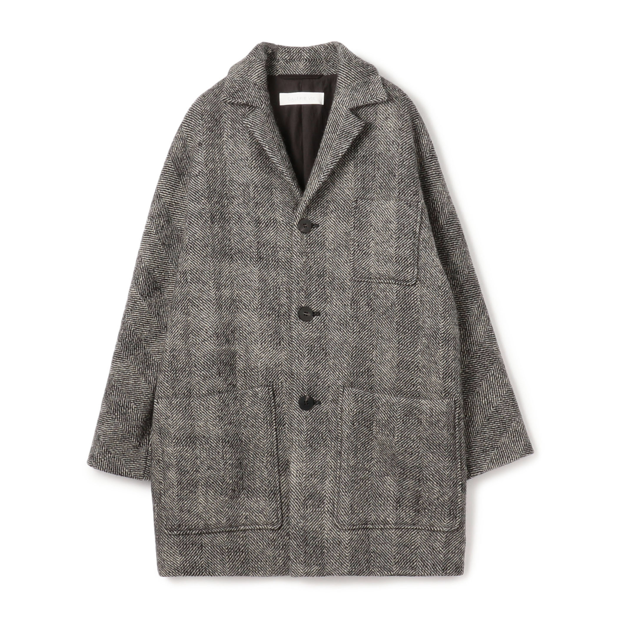 ワイドヘリンボーン ドルマンスリーブジャケットコート
