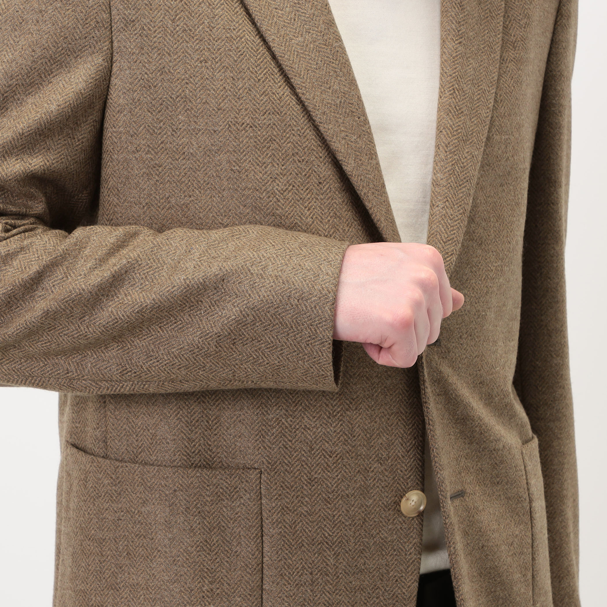 XL相当/未使用に近い カルーゾ ZERO JACKET ブラウン 現行モデル CARUSO ZERO JACKET シングルブレステッド2Bジャケット