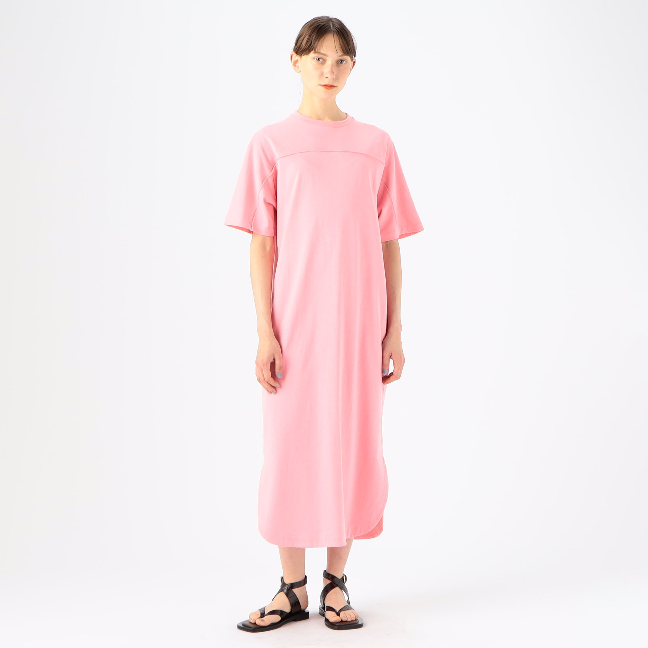 MORE10%OFF対象〉コットンジャージー クルーネックワンピース