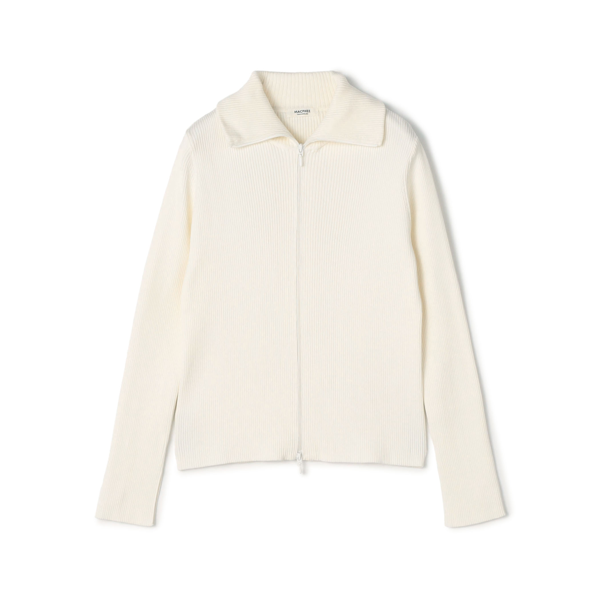 コットンリブ ジップアップカーディガン