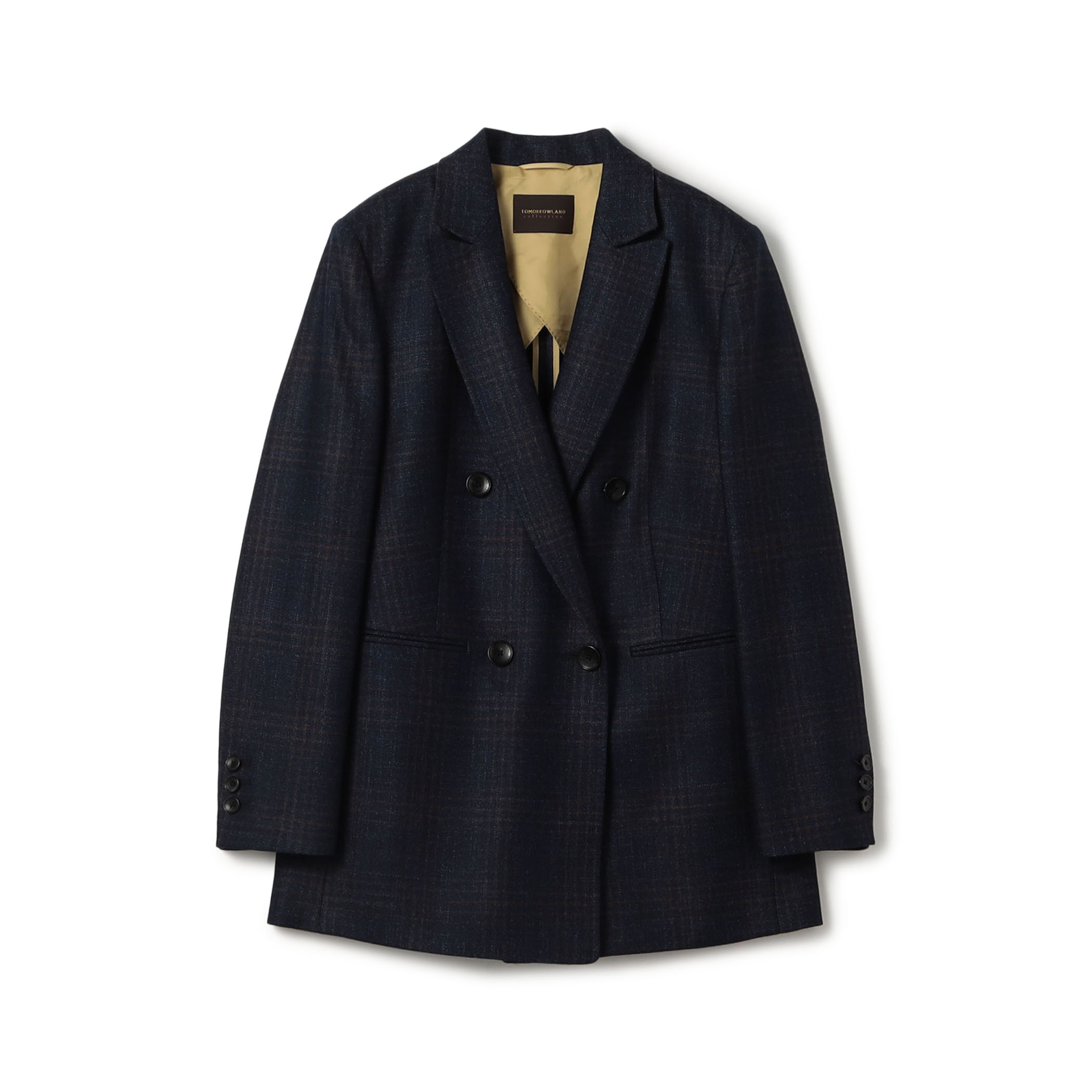 SILK AIR GLEN CHECK ダブルブレストジャケット