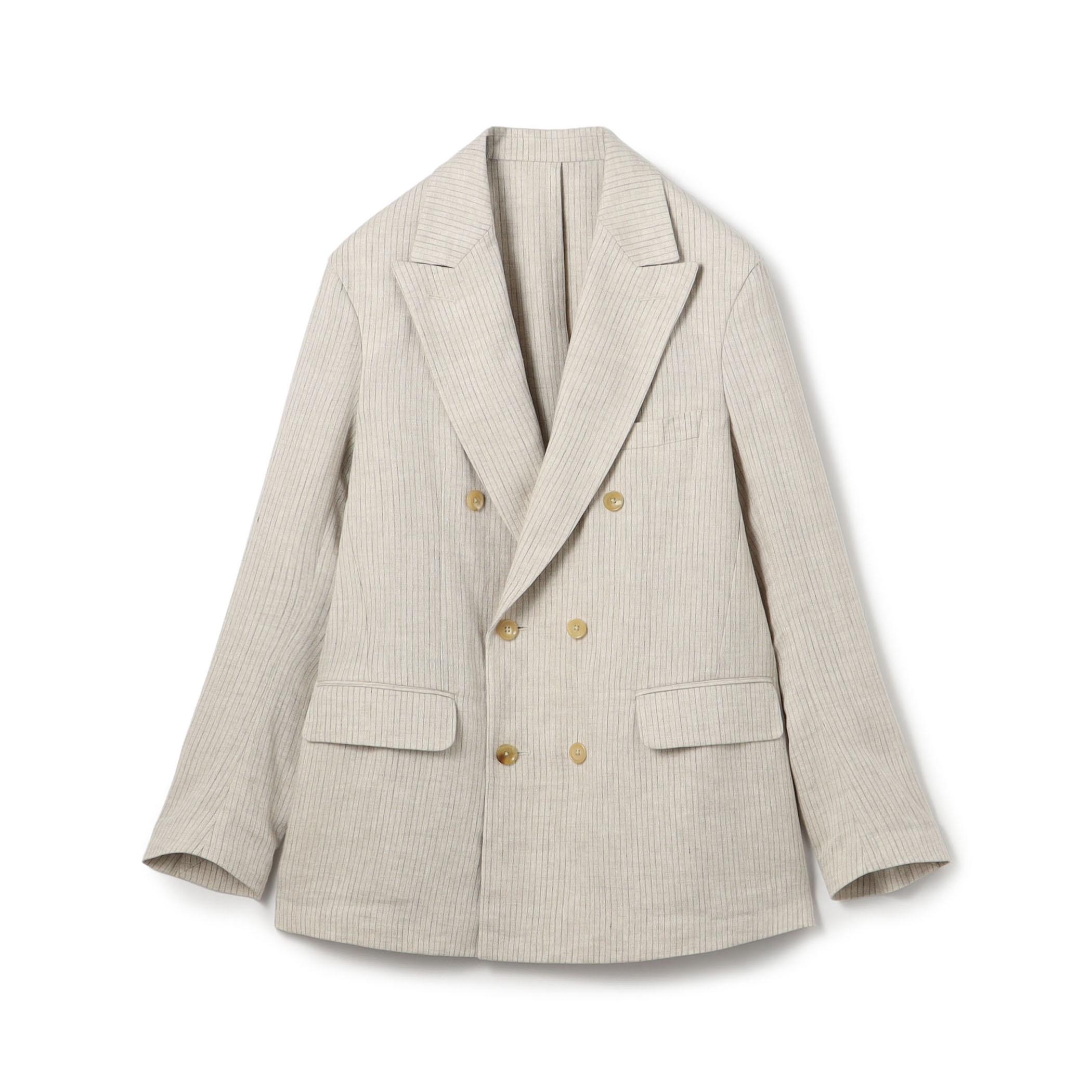 リネンアムンゼンストライプ ダブルブレステッド6Bジャケット
