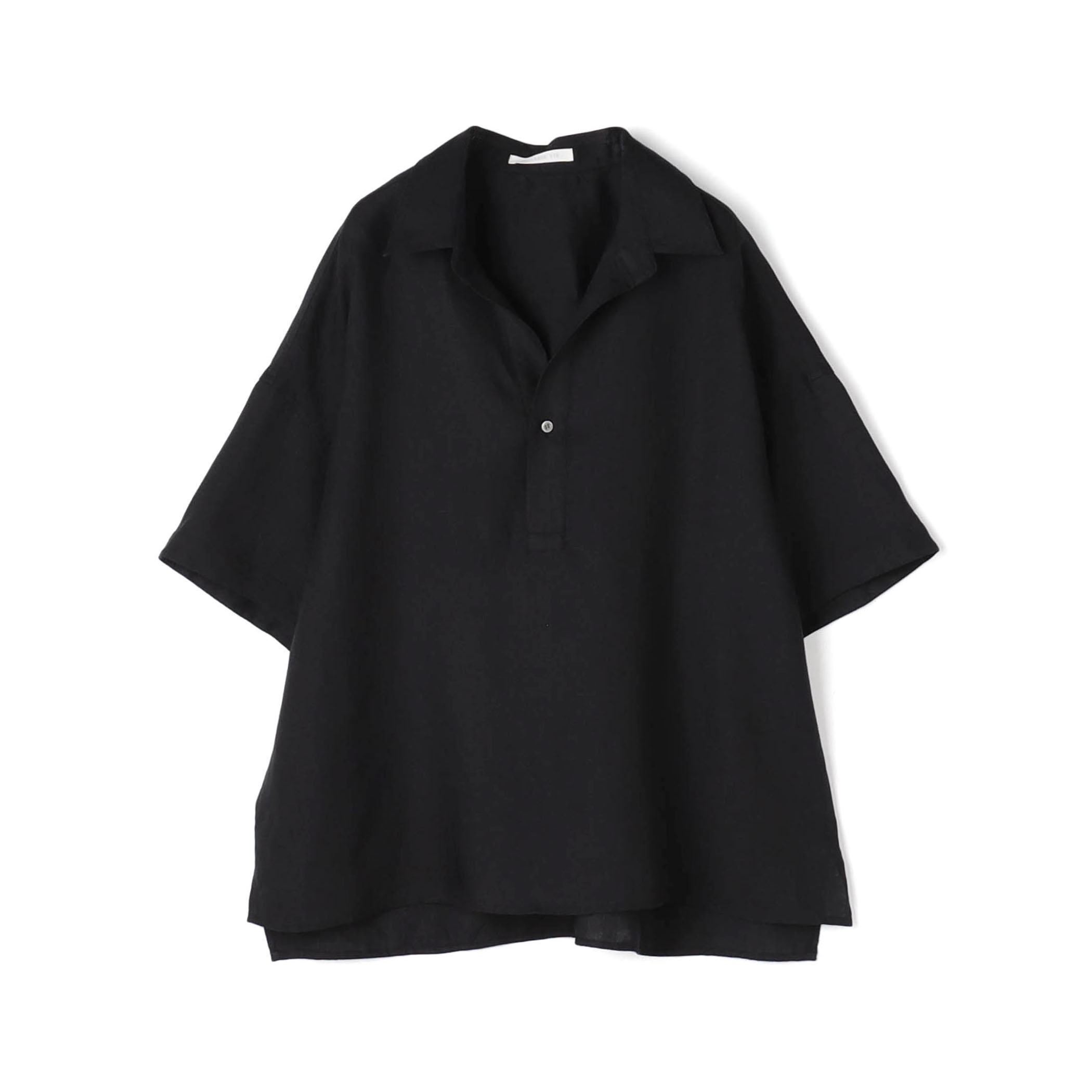 リネンポプリン ポロカラーブラウス