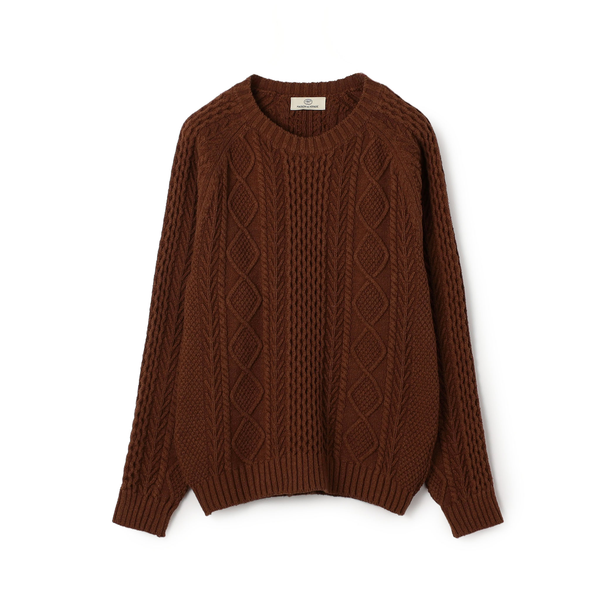 シルク フィッシャーマンニット