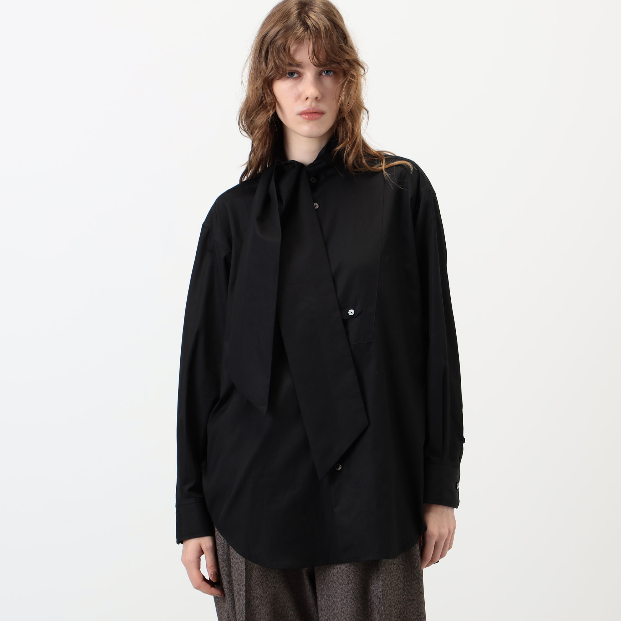 別注】The CLASIK TIE NECK BOSOM SHIRT ボウタイシャツ