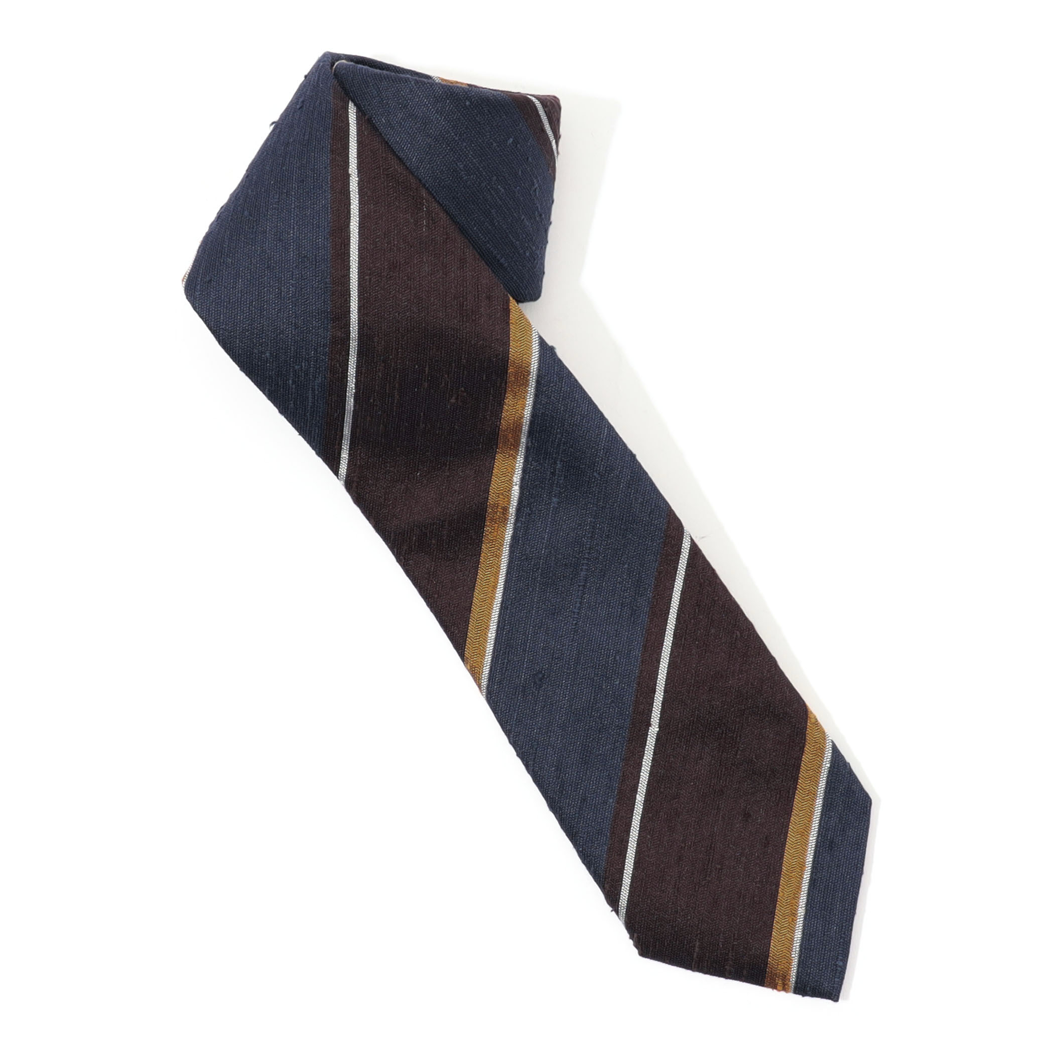 STEFANO BIGI シルクシャンタン レジメンタルネクタイ