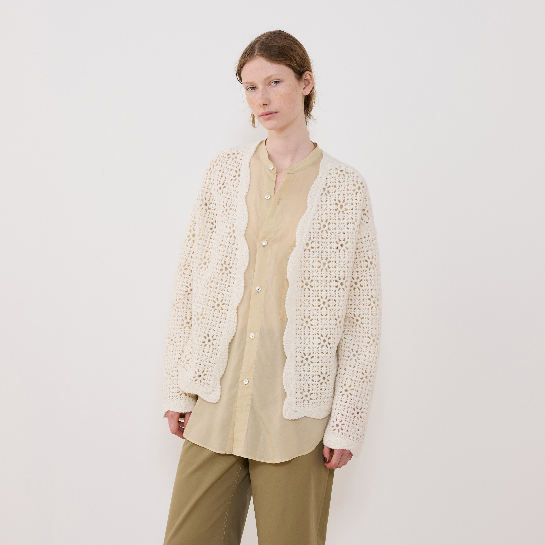 カシミヤレース フロントオープンカーディガン｜トゥモローランド 公式通販