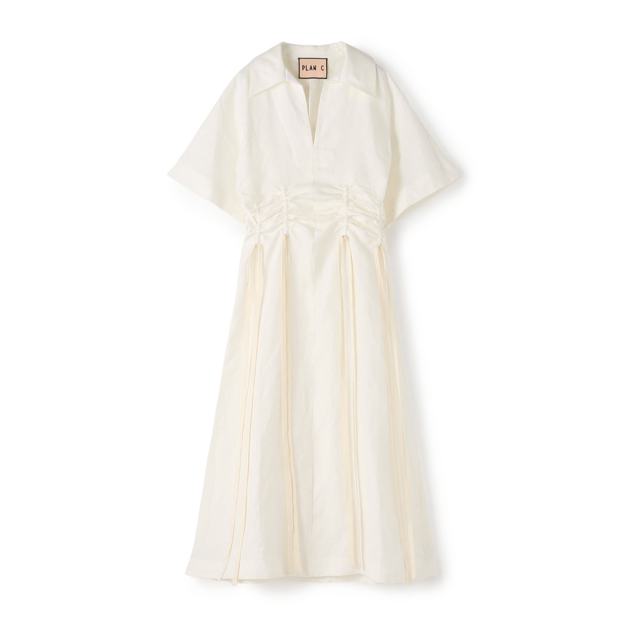 PLAN C LINEN DRESS W STRING