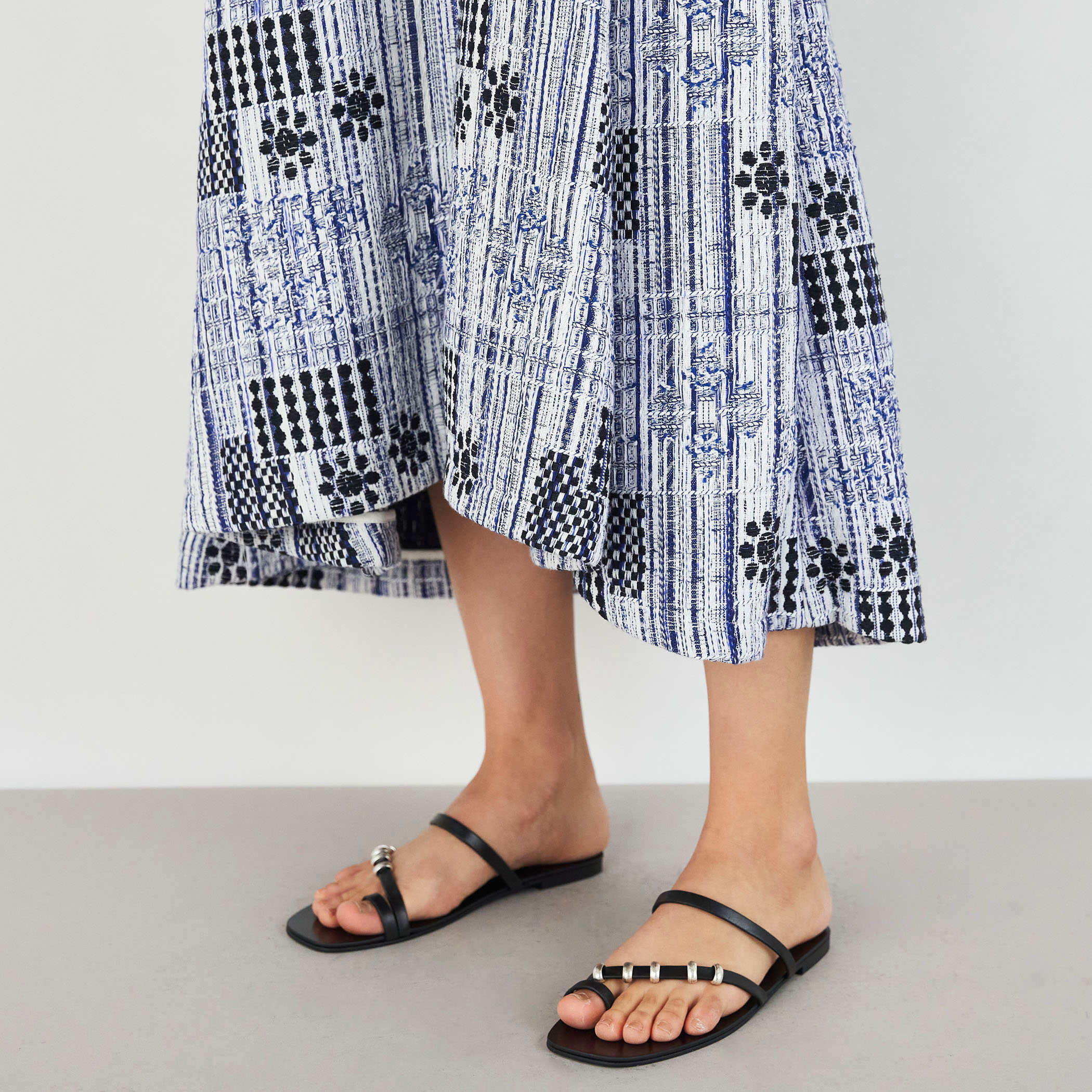 バスティングブリックジャカード ボリュームフレアワンピース