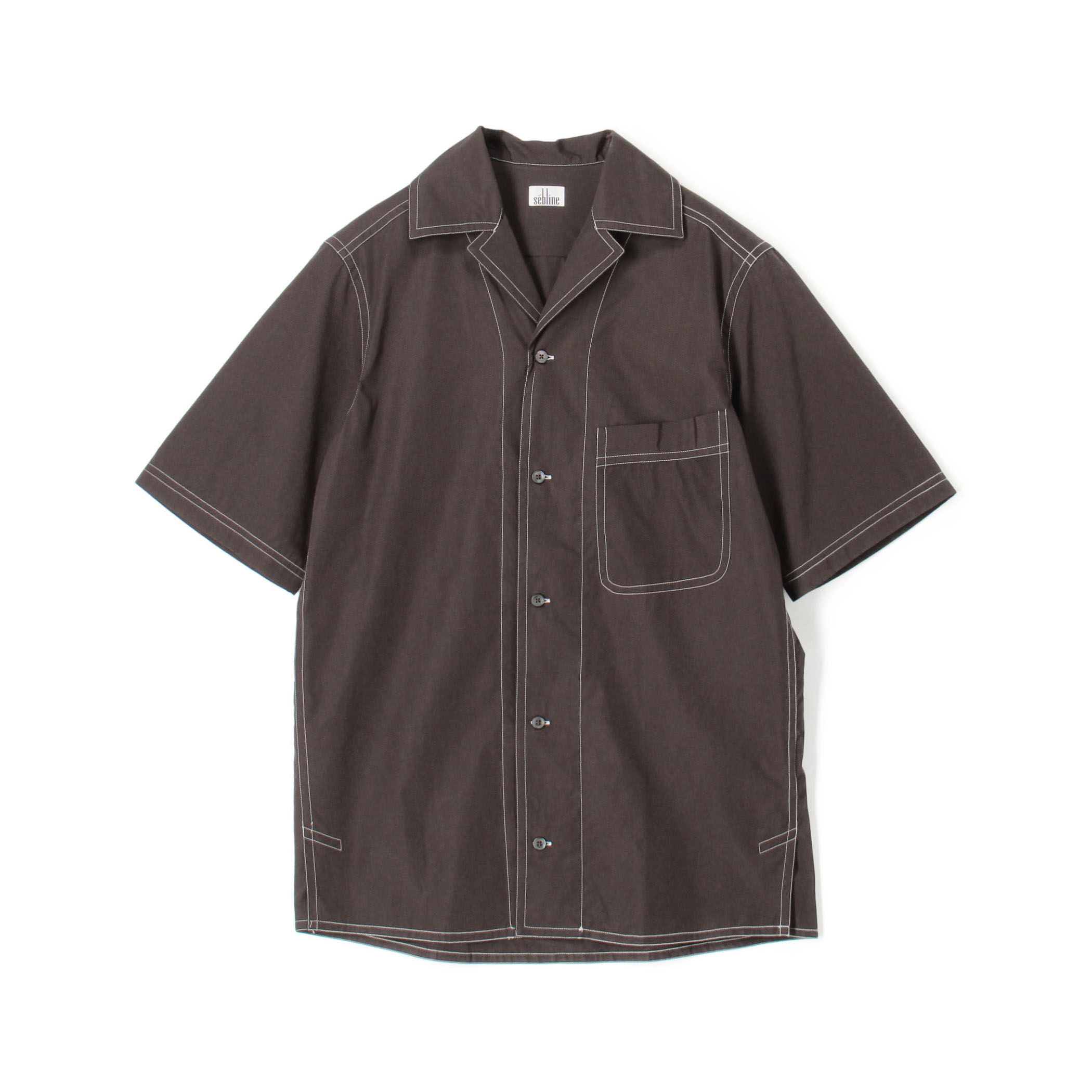 sebline コットンオープンカラー ハーフスリーブシャツ