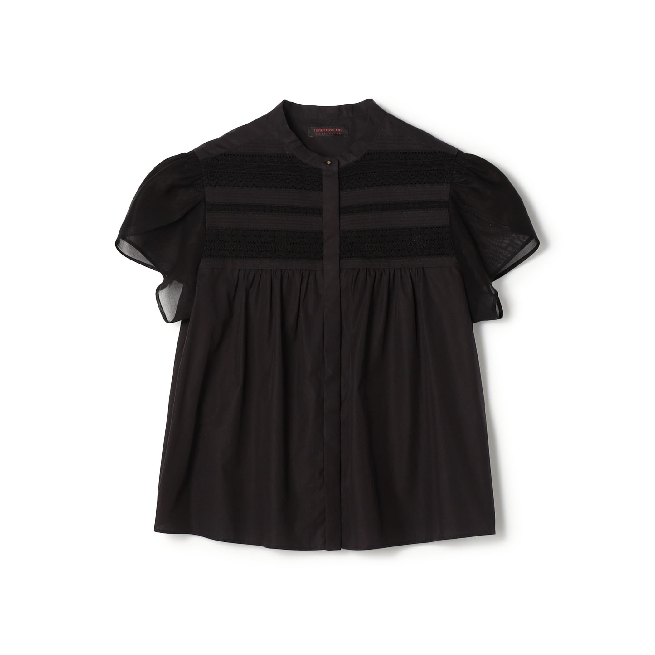 コットンコンビネーション ペタルスリーブブラウス