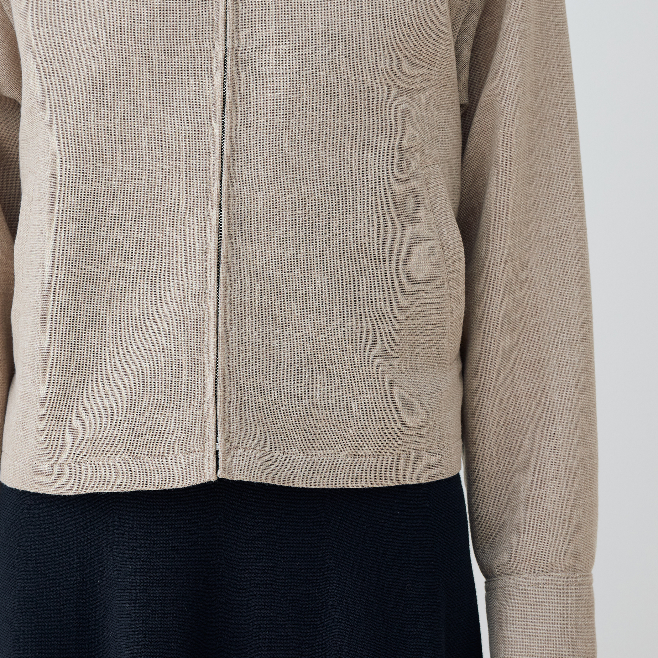 リネンテクスチャー ジップアップジャケット｜トゥモローランド 公式通販