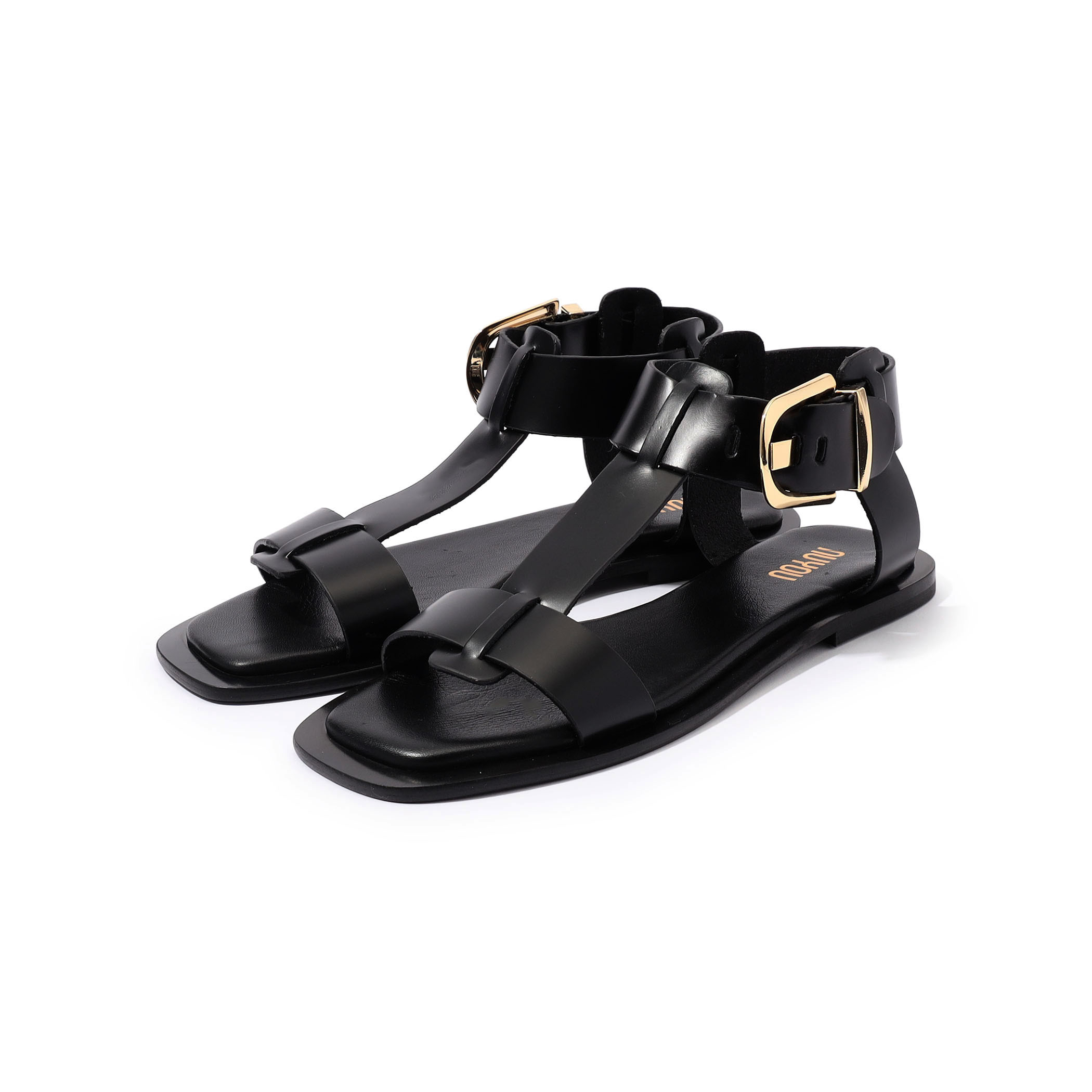 NUYOU BUCKLE フラットサンダル