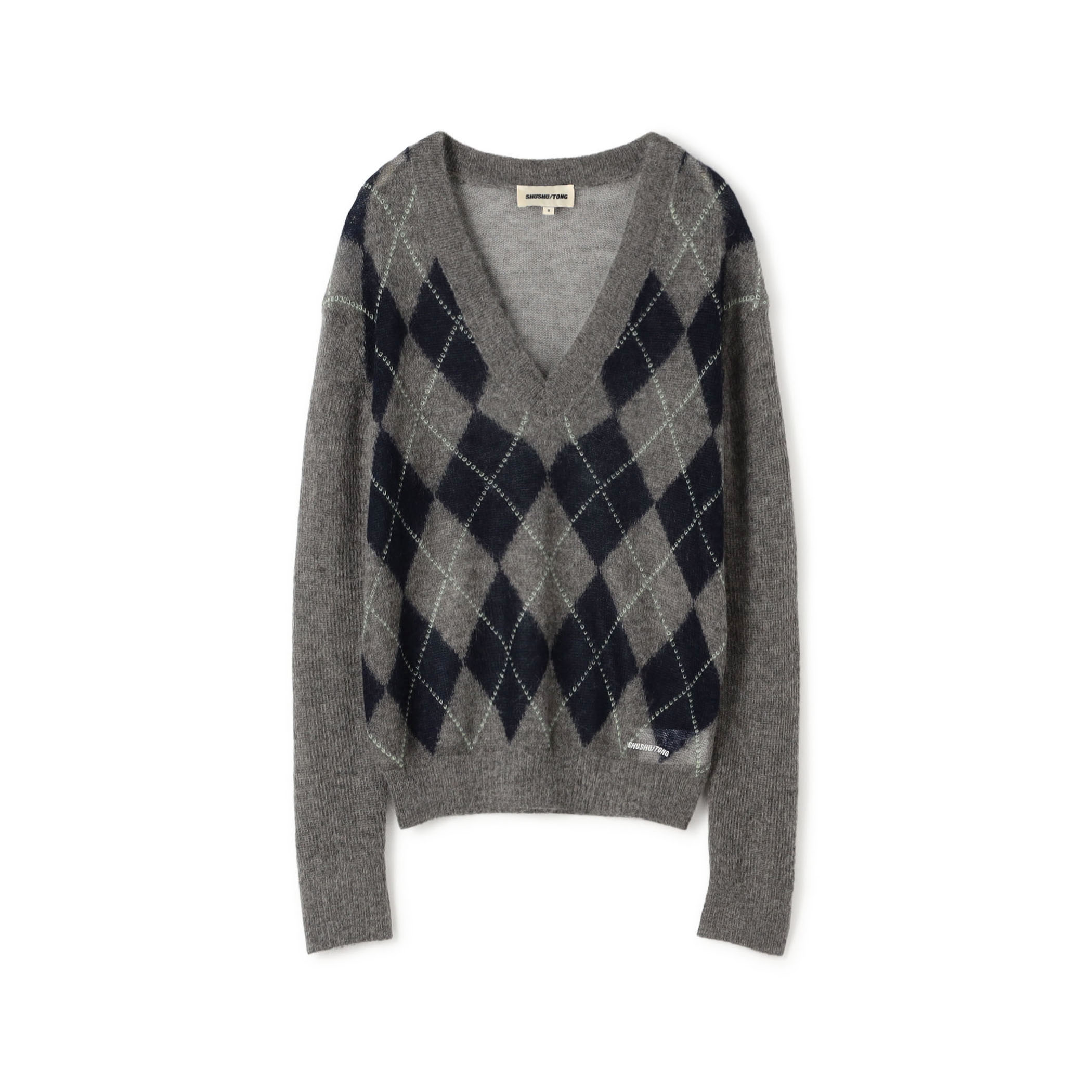 SHUSHU/TONG V-Neck Diamond Quilt Knit アーガイルニット プルオーバー