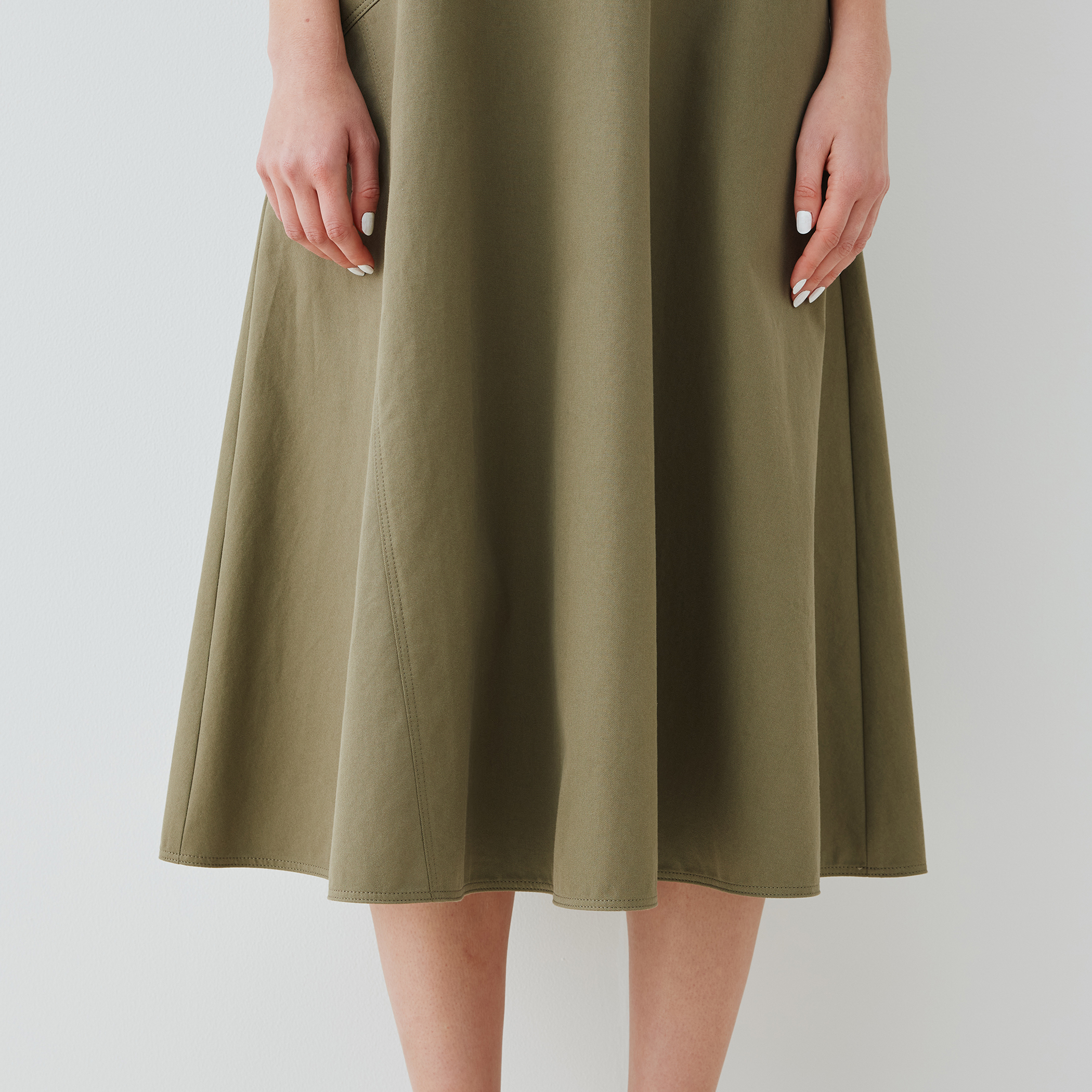 ノンマーセライズドコットン フレンチスリーブワンピース