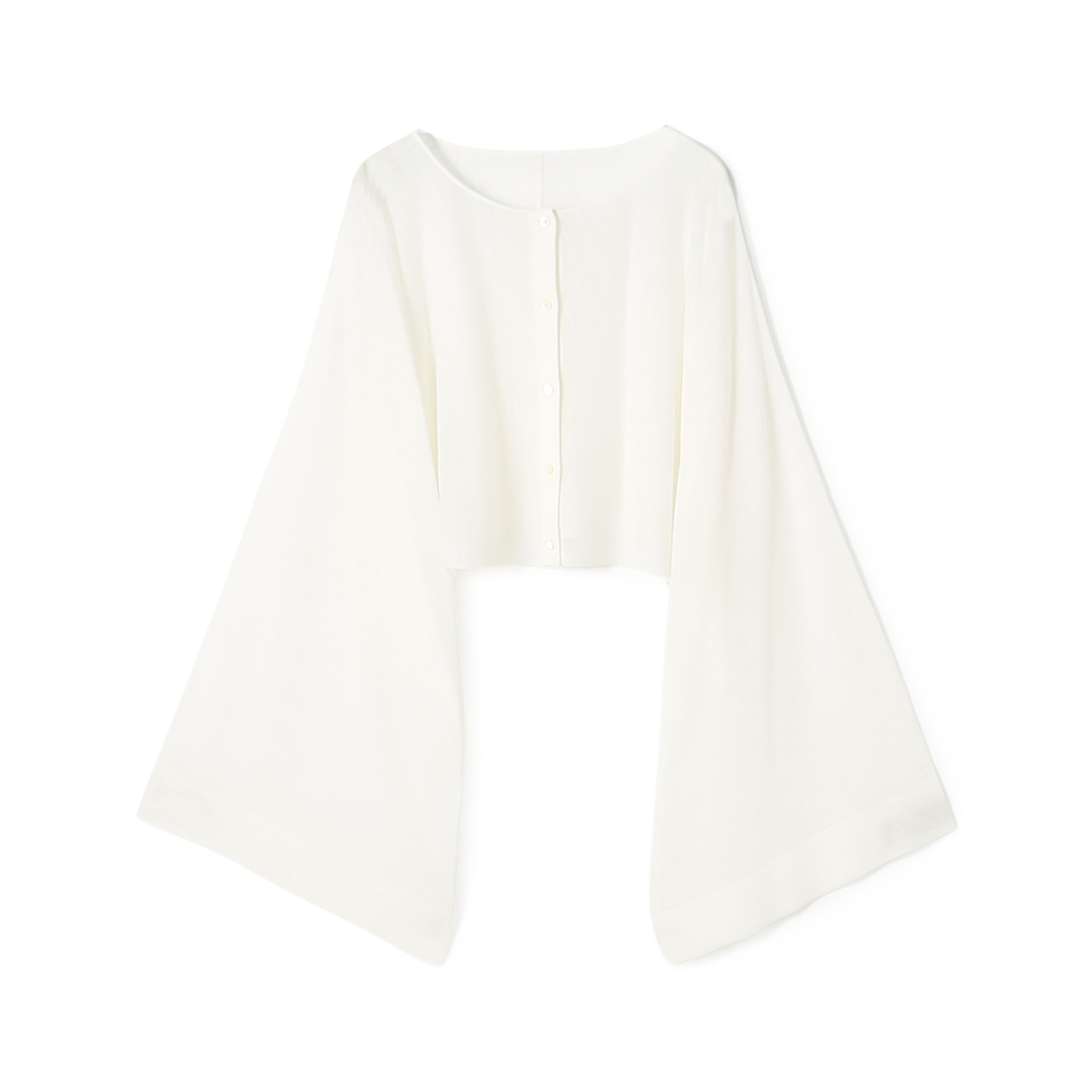 ハイツイストウールポリエステル クロップドショールカーディガン