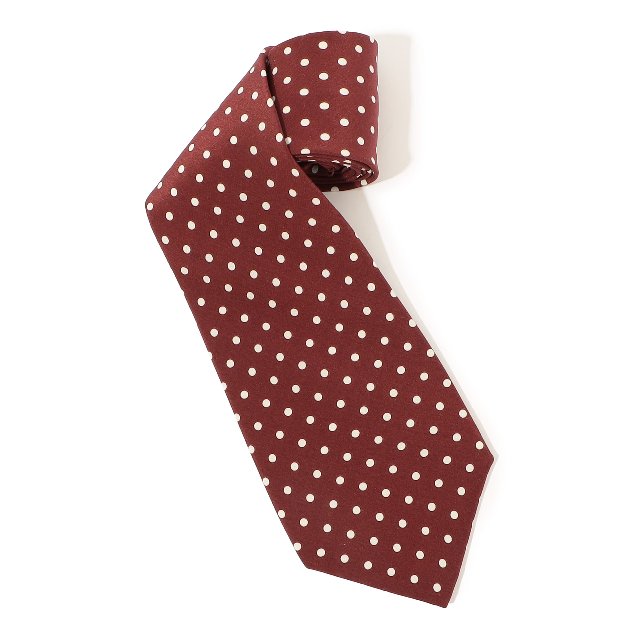 MAISON et VOYAGE シルクプリント 4mmドット ワイドタイ