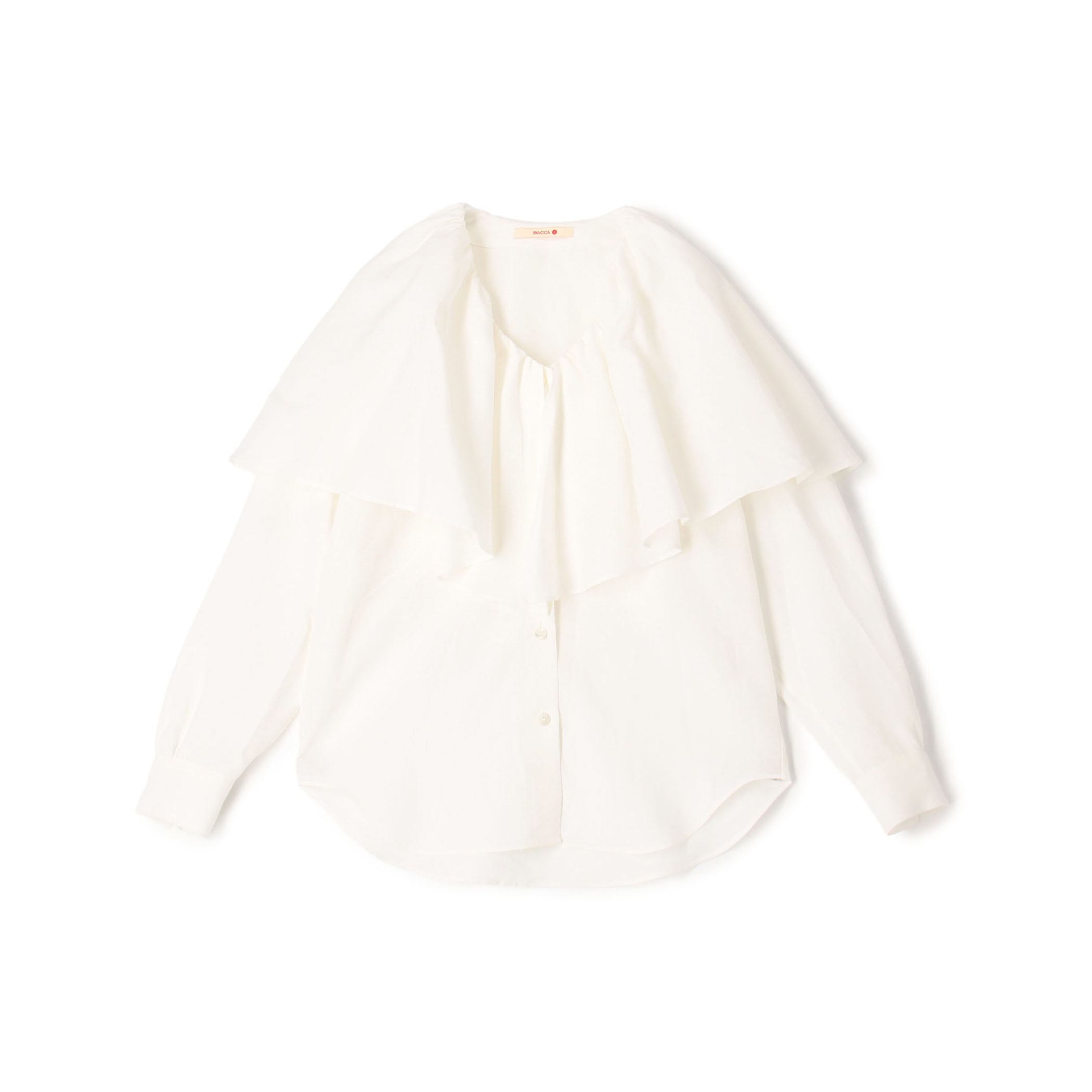 【WEB先行予約】リネンローン ラッフルカラーシャツ