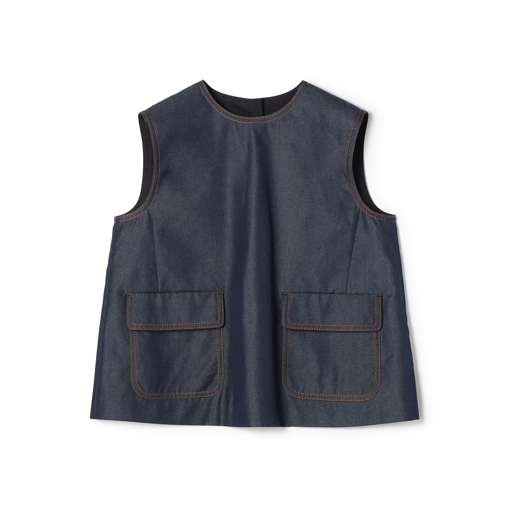 コットンシルクデニム ポケットプルオーバー