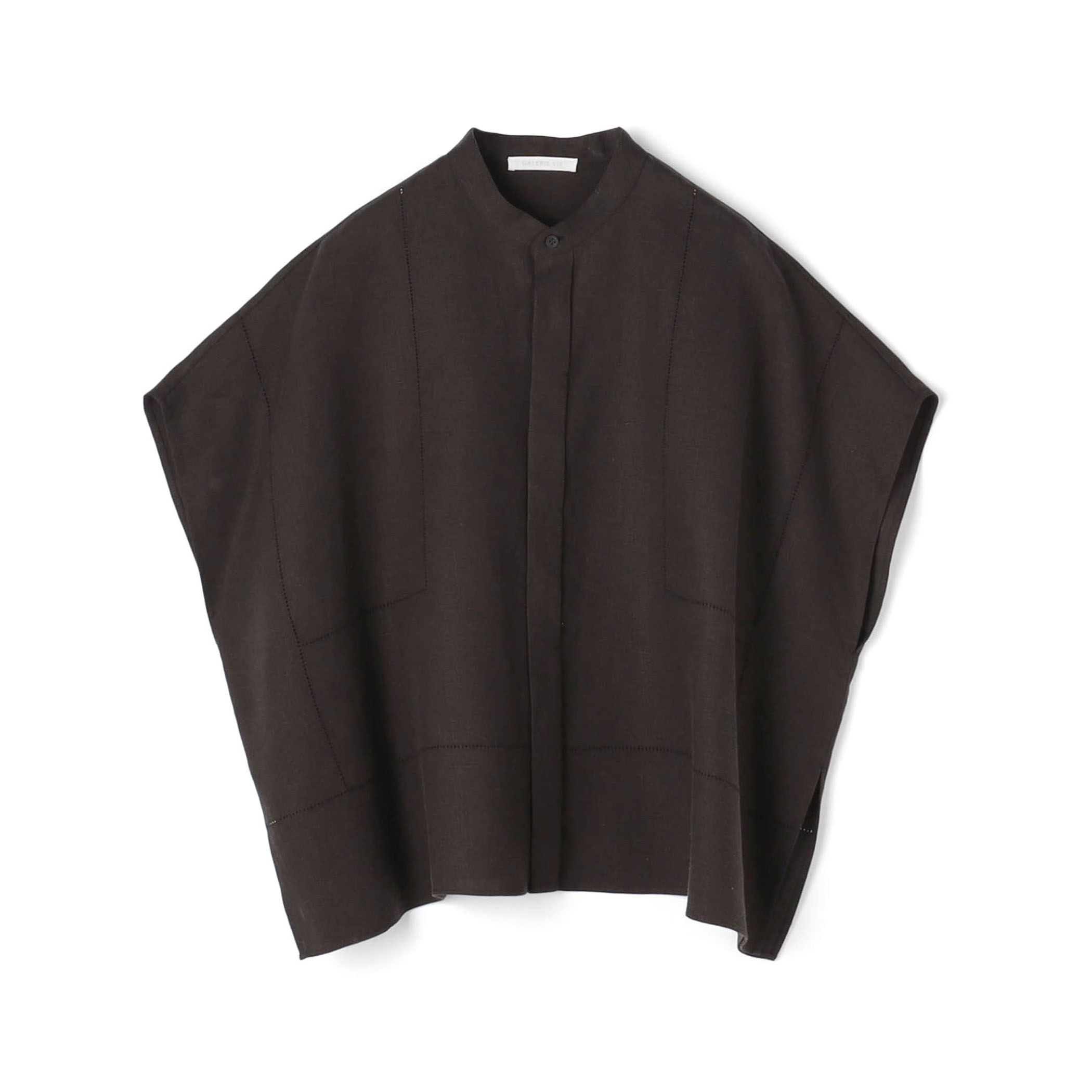 【一部WEB先行予約】フレンチリネン スタンドカラーシャツ