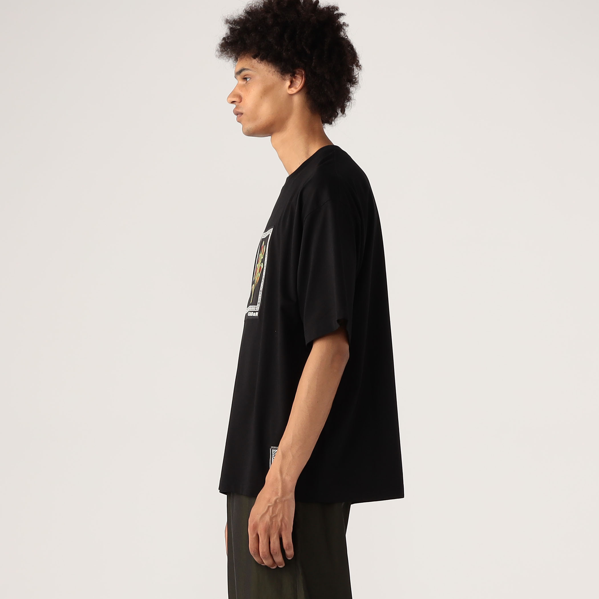 CABaN スビンコットン ビンテージフラワーエンブロイダリーTシャツ
