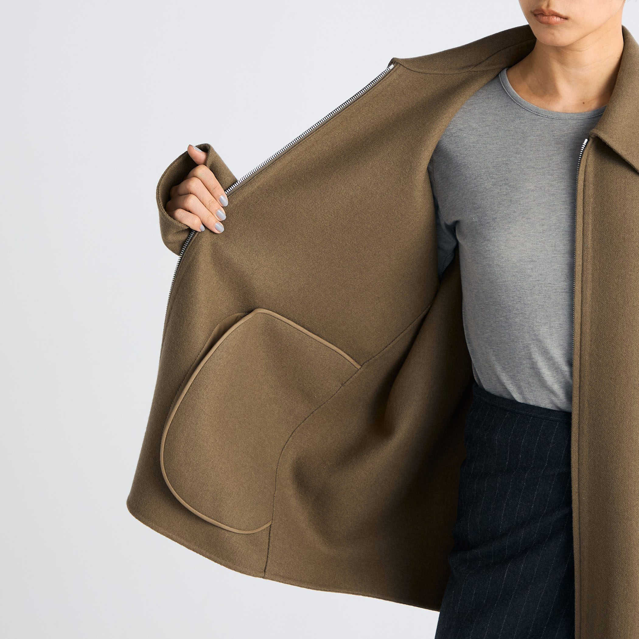 ウールカシミヤ ダブルフェイス ジップブルゾン｜トゥモローランド