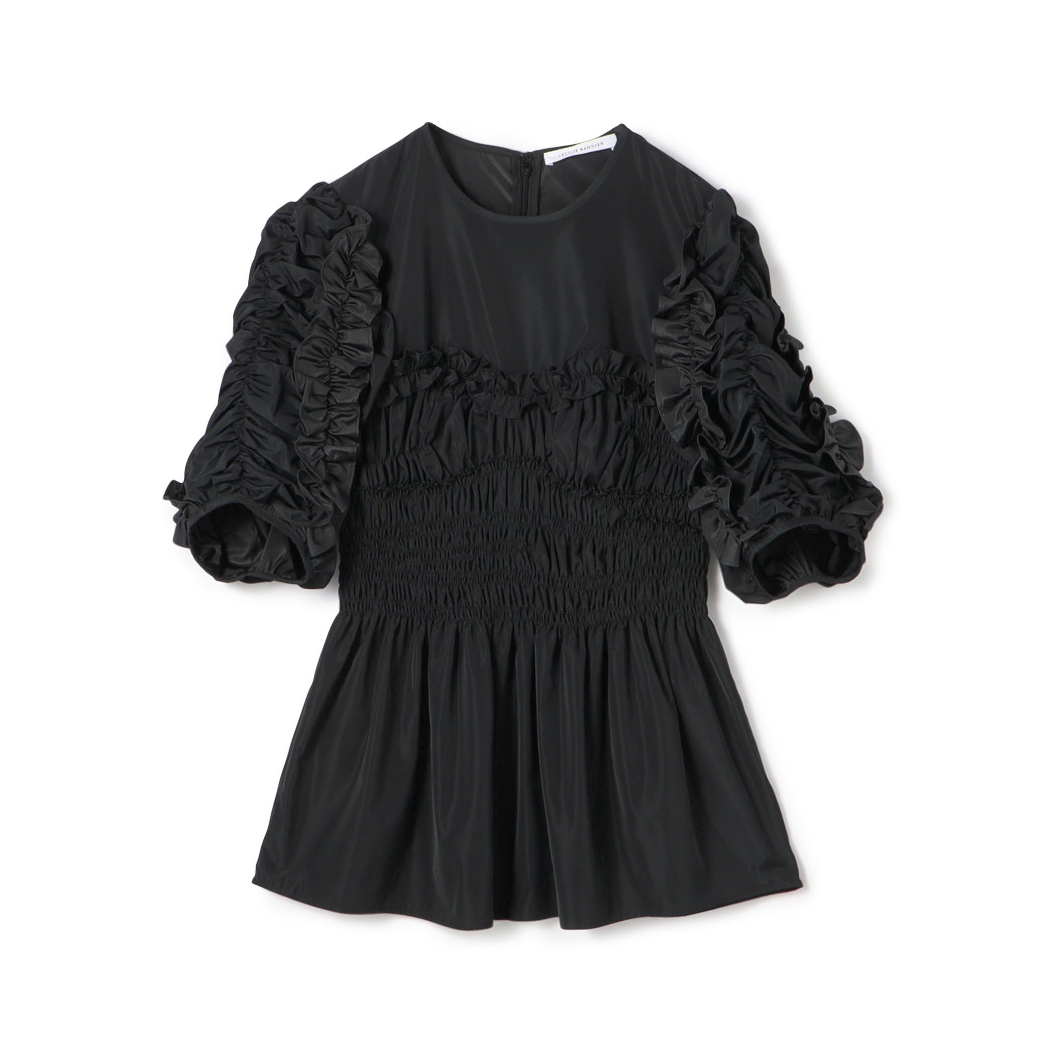 CECILIE BAHNSEN キャリートップ ブラウス ラッフル袖 ペプラム CECILIE BAHNSEN キャリートップ ブラウス ラッフル袖 ペプラム