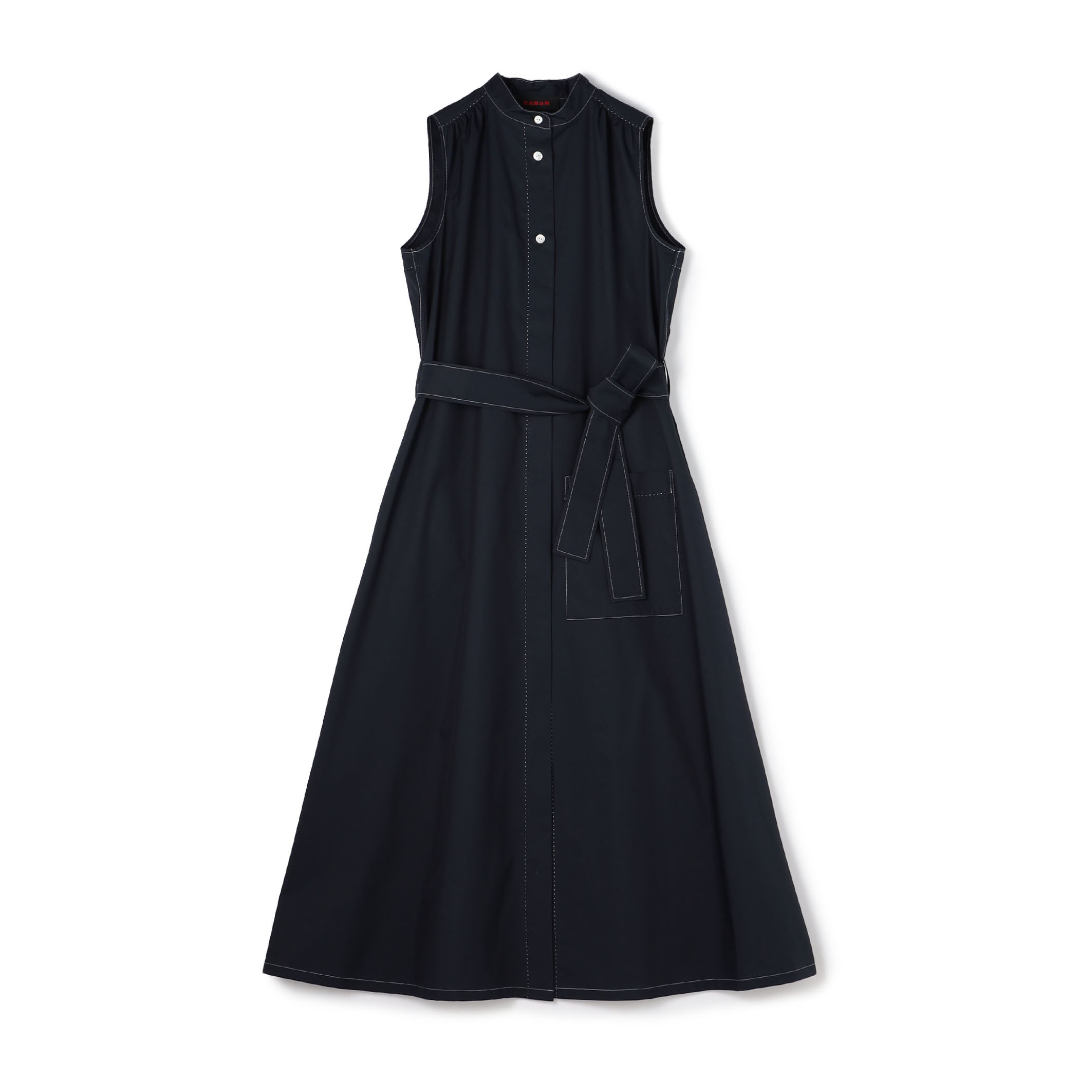 ■CABaN コットンポリエステルツイル シャツドレス