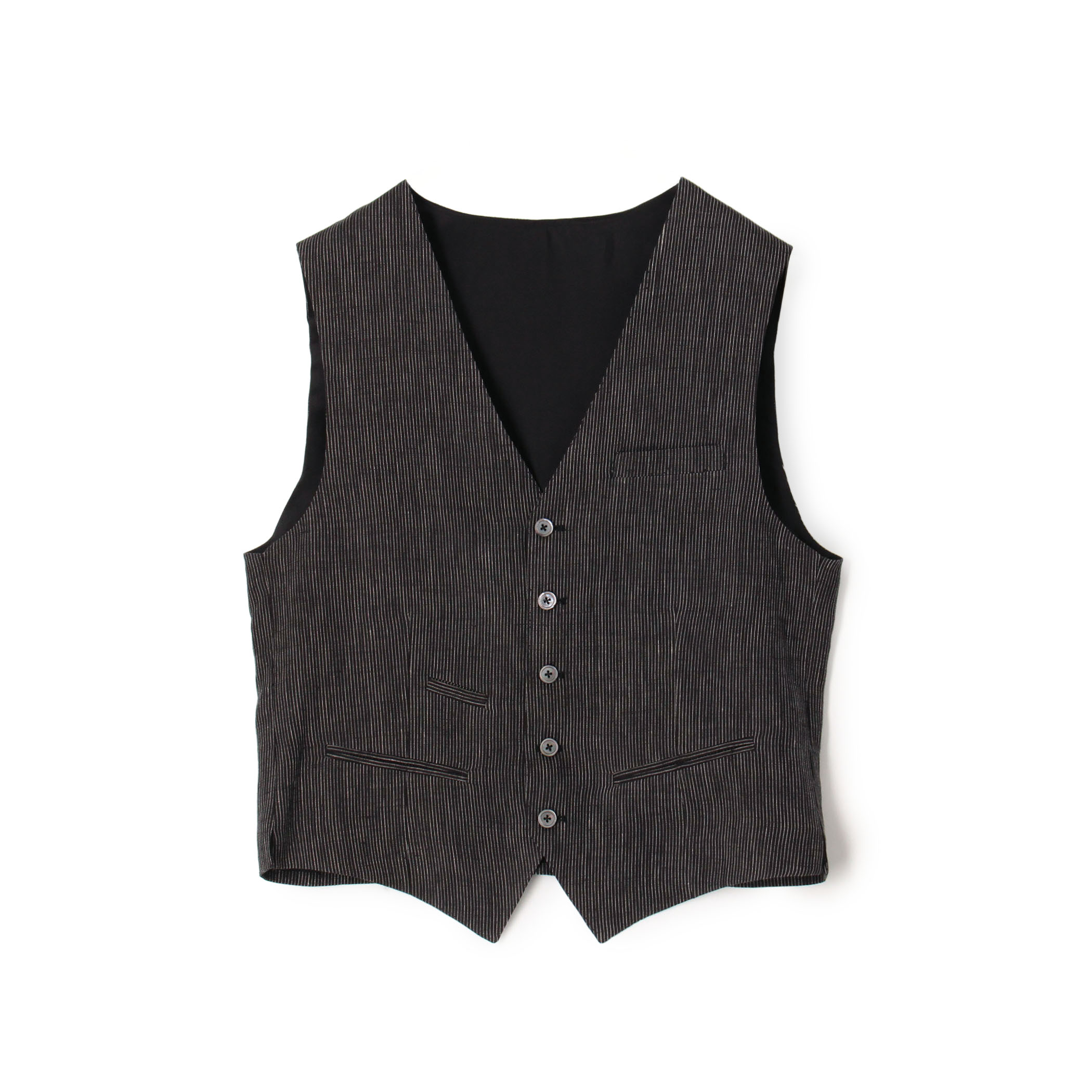 ERRICO FORMICOLA リネンストライプ チェックベスト