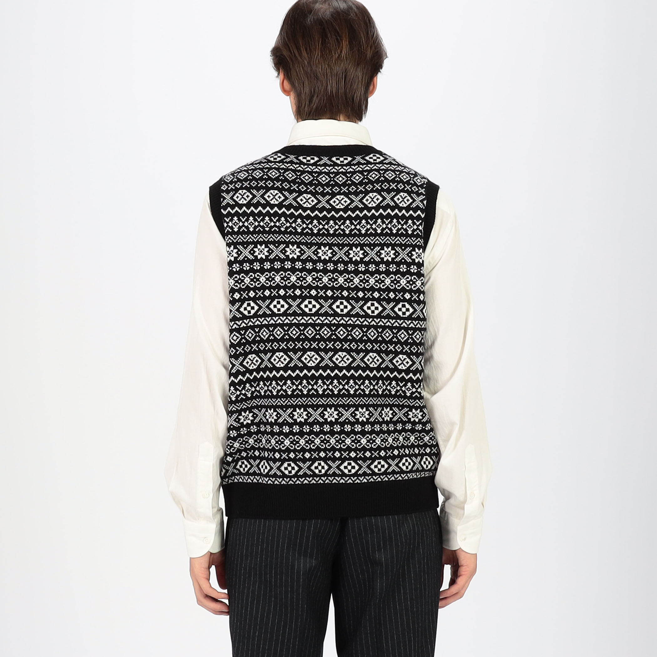 美品✨ トゥモローランド ニットベスト （F） ウール カシミヤ混 サイドボタン ウールカシミヤ フェアアイル クルーネックプルオーバー ニットベスト