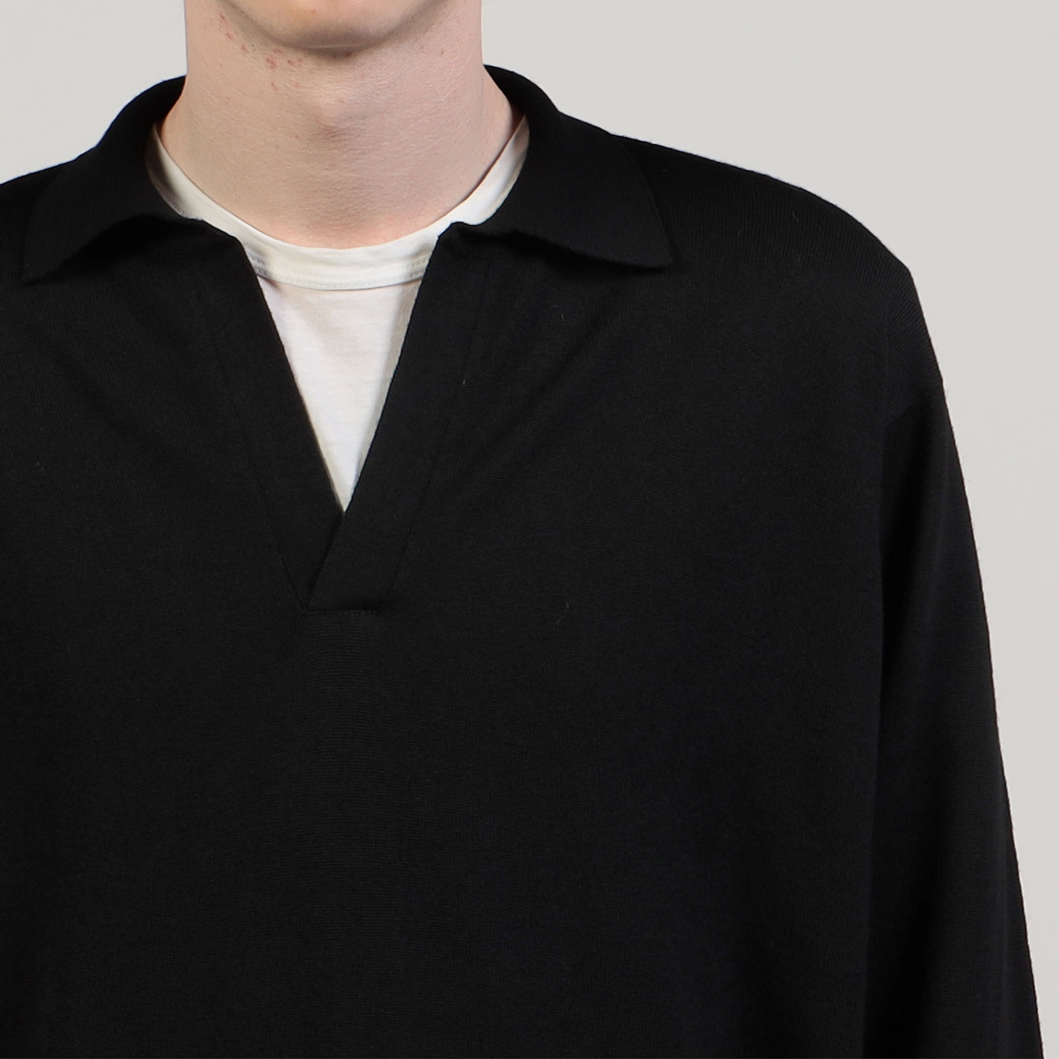 JOHN SMEDLEY ウール スキッパーポロシャツ