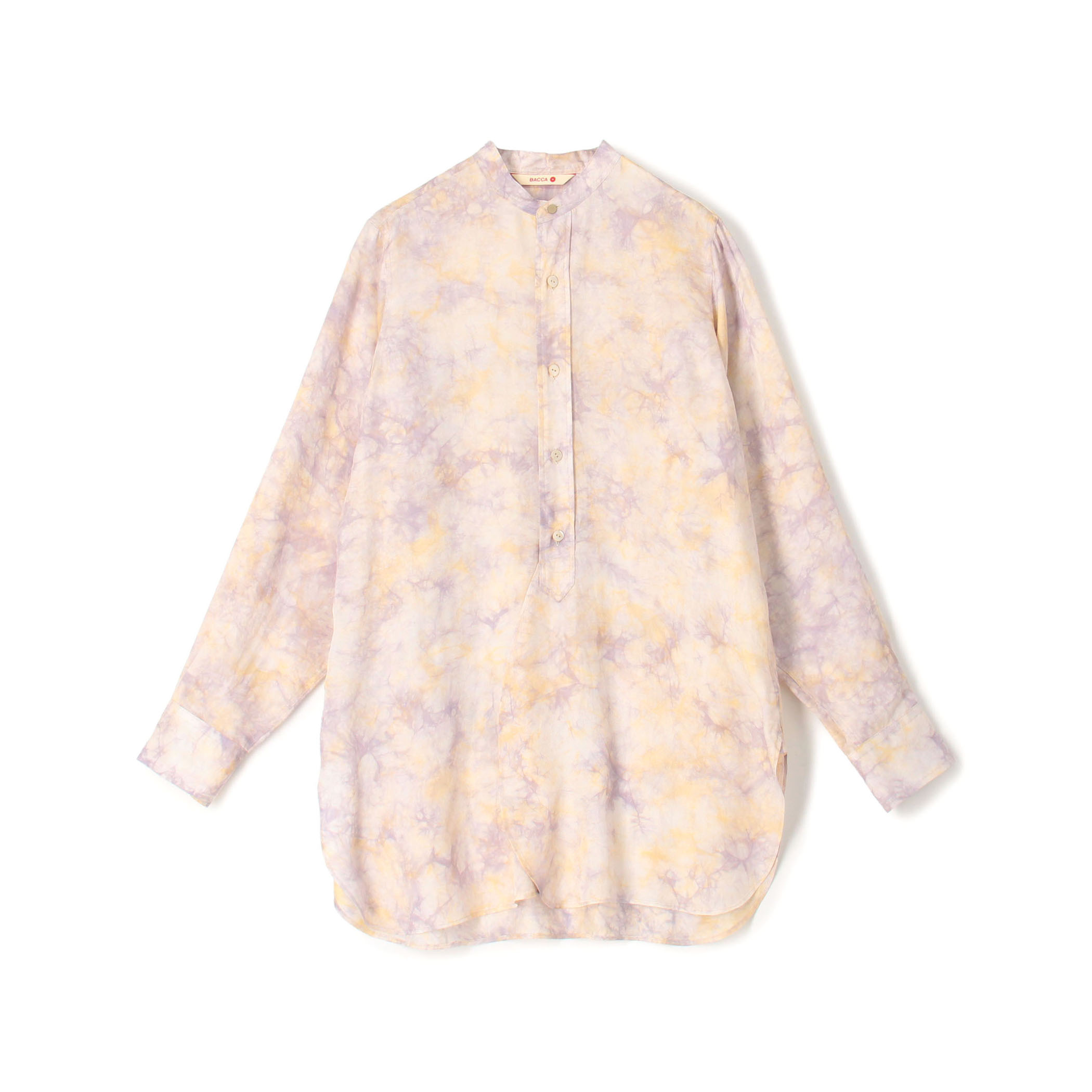 【WEB先行予約】キュプラシルク バンドカラーコンビシャツ