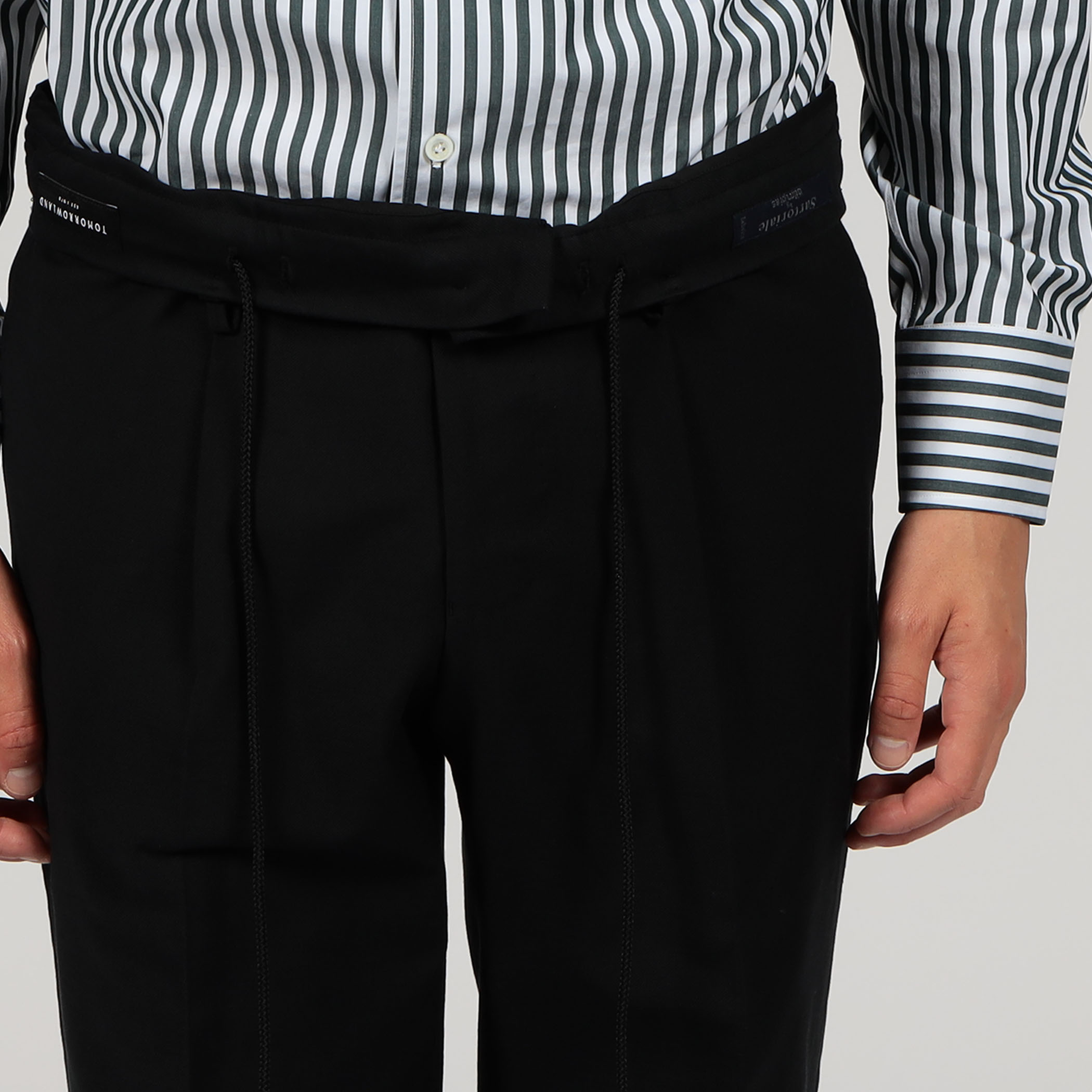 コットンオックスフォード 1プリーツイージースラックス