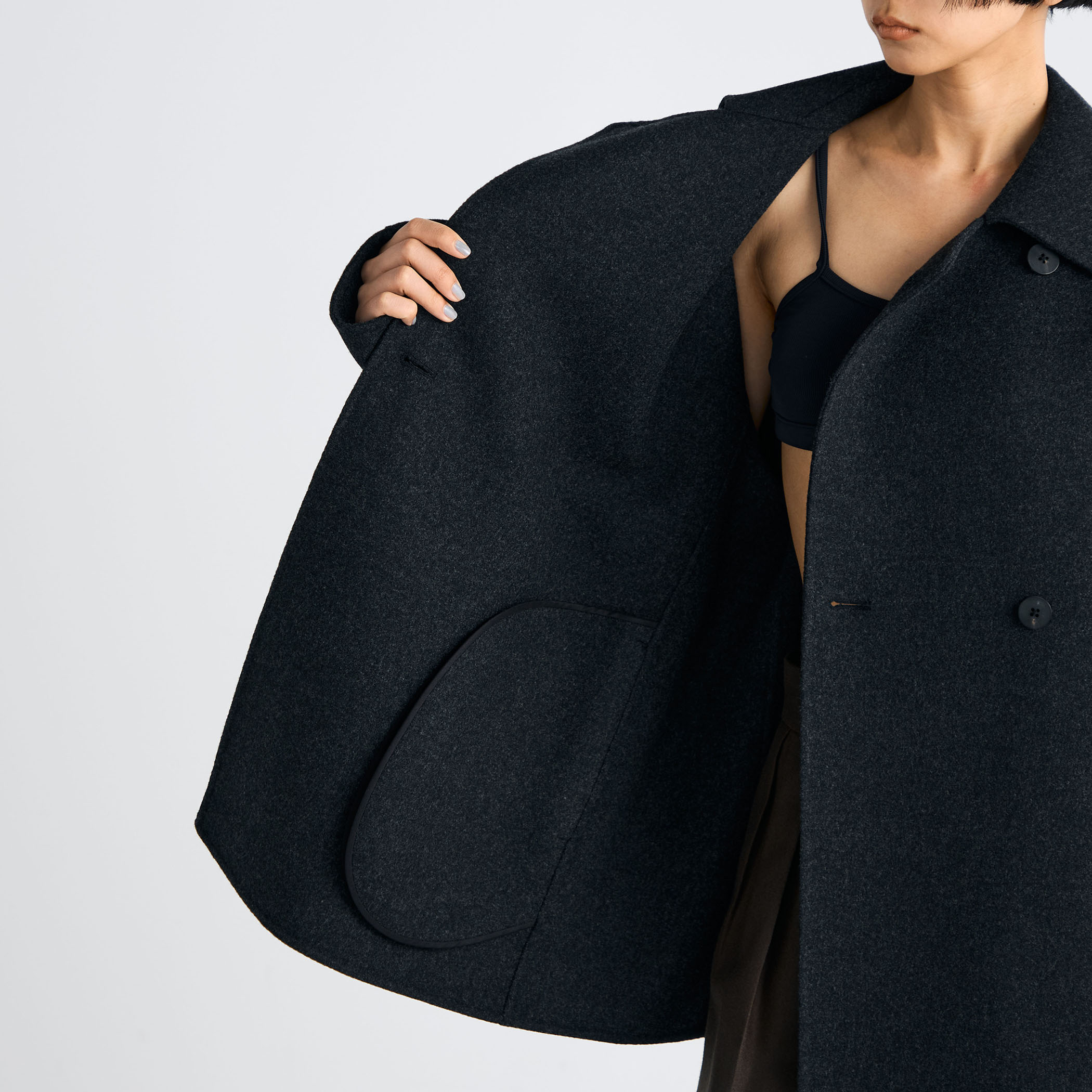 ウールカシミヤ ダブルフェイス ショートコート｜トゥモローランド