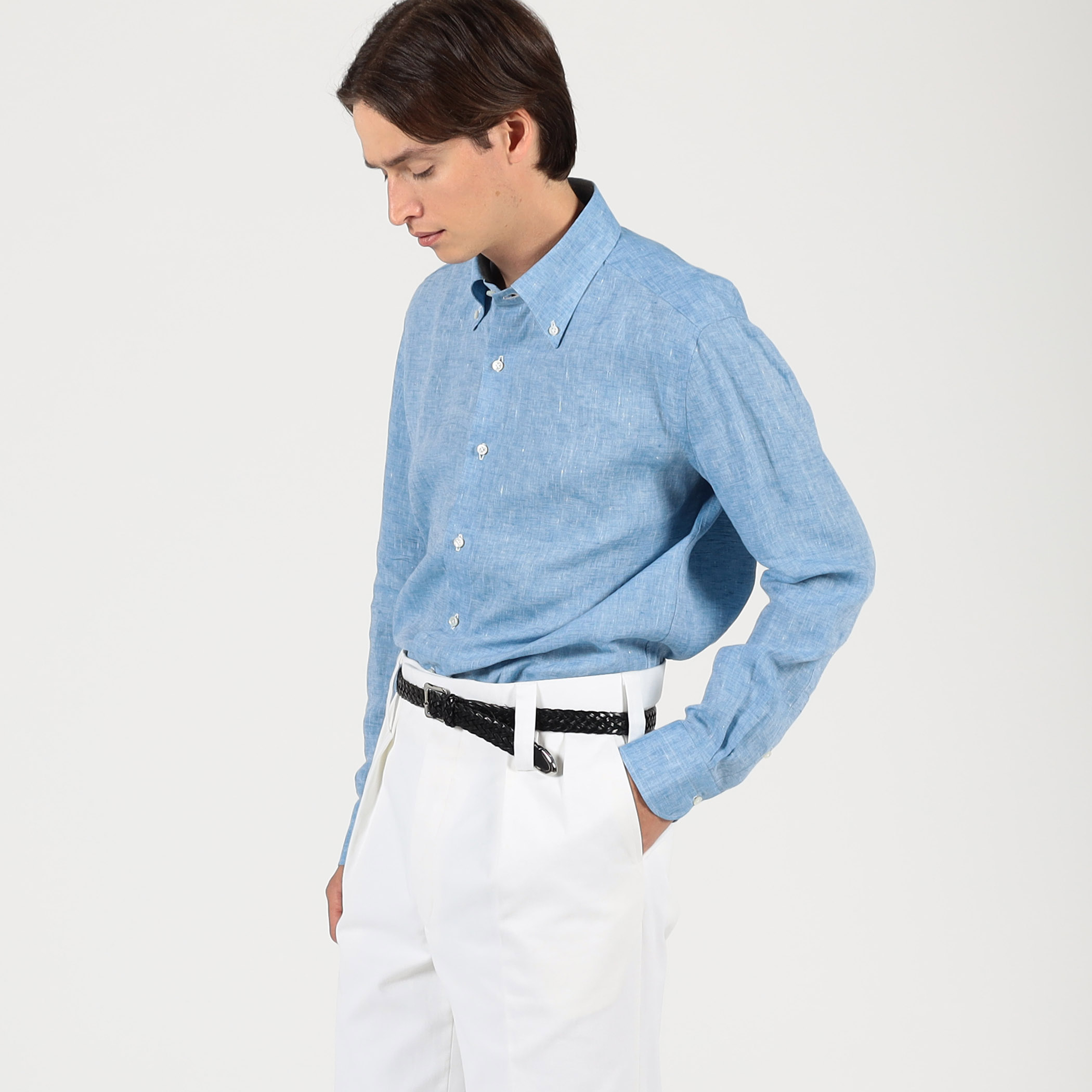 別注】LUIGI BORRELLI GABLE リネン ボタンダウンシャツ