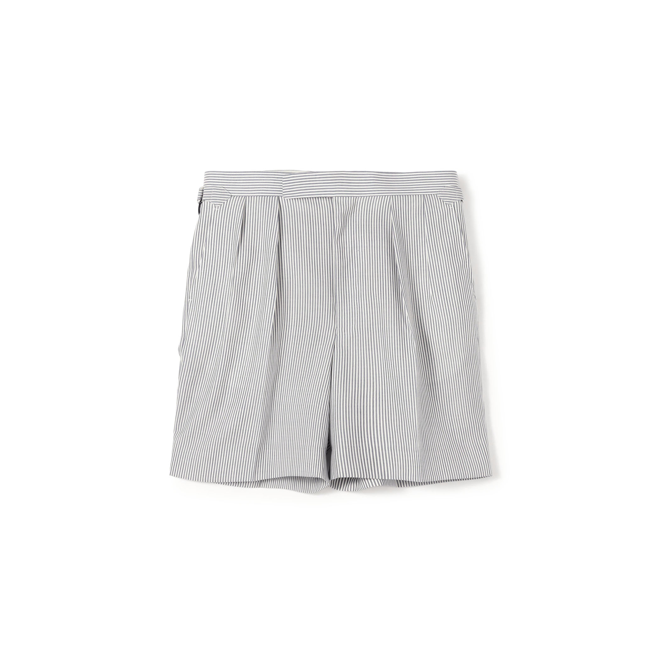 FUMIYA HIRANO OXFORD ウールストライプ サイドアジャスターショーツ