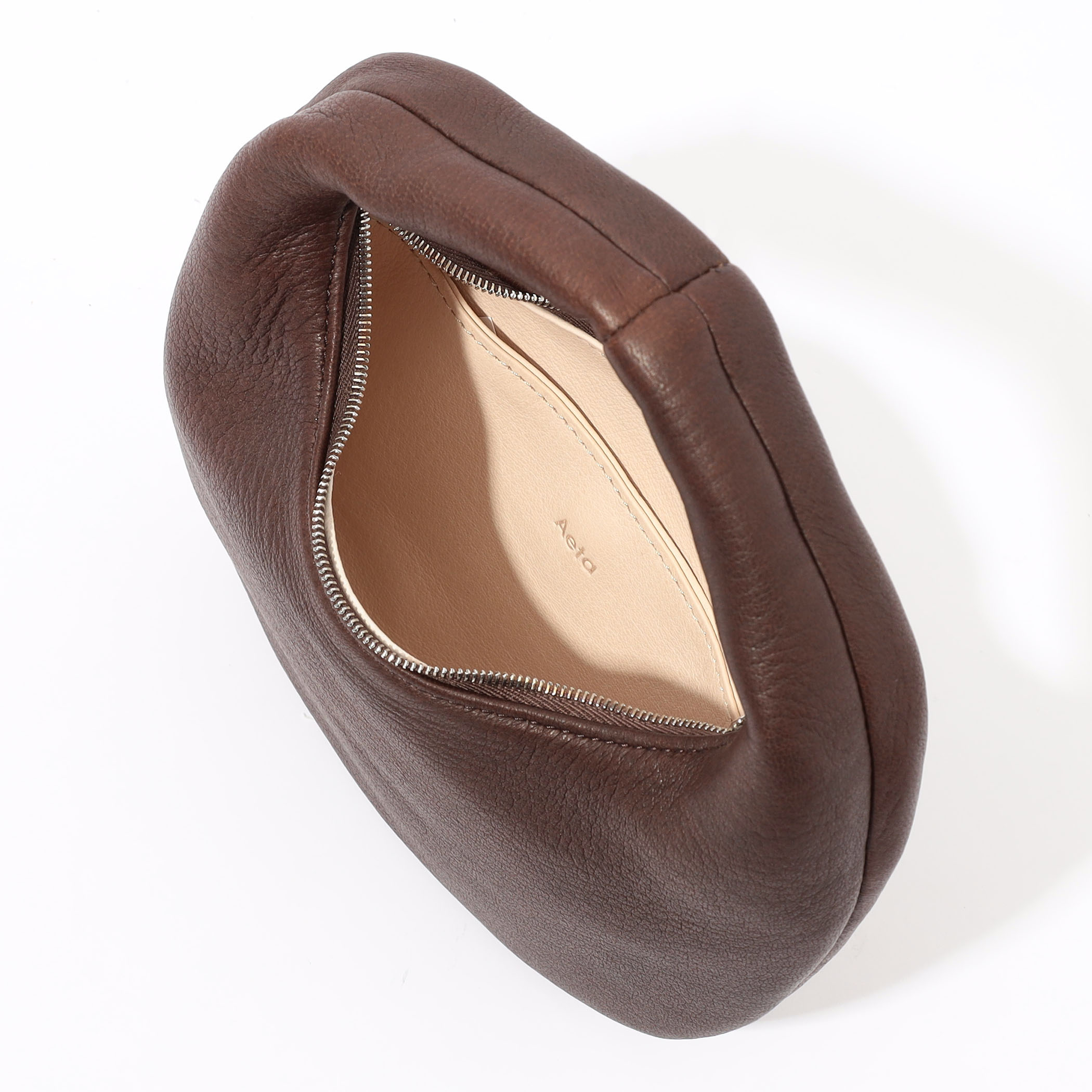 Aeta Deer Leather Round One Shoulder Bag Small DA58