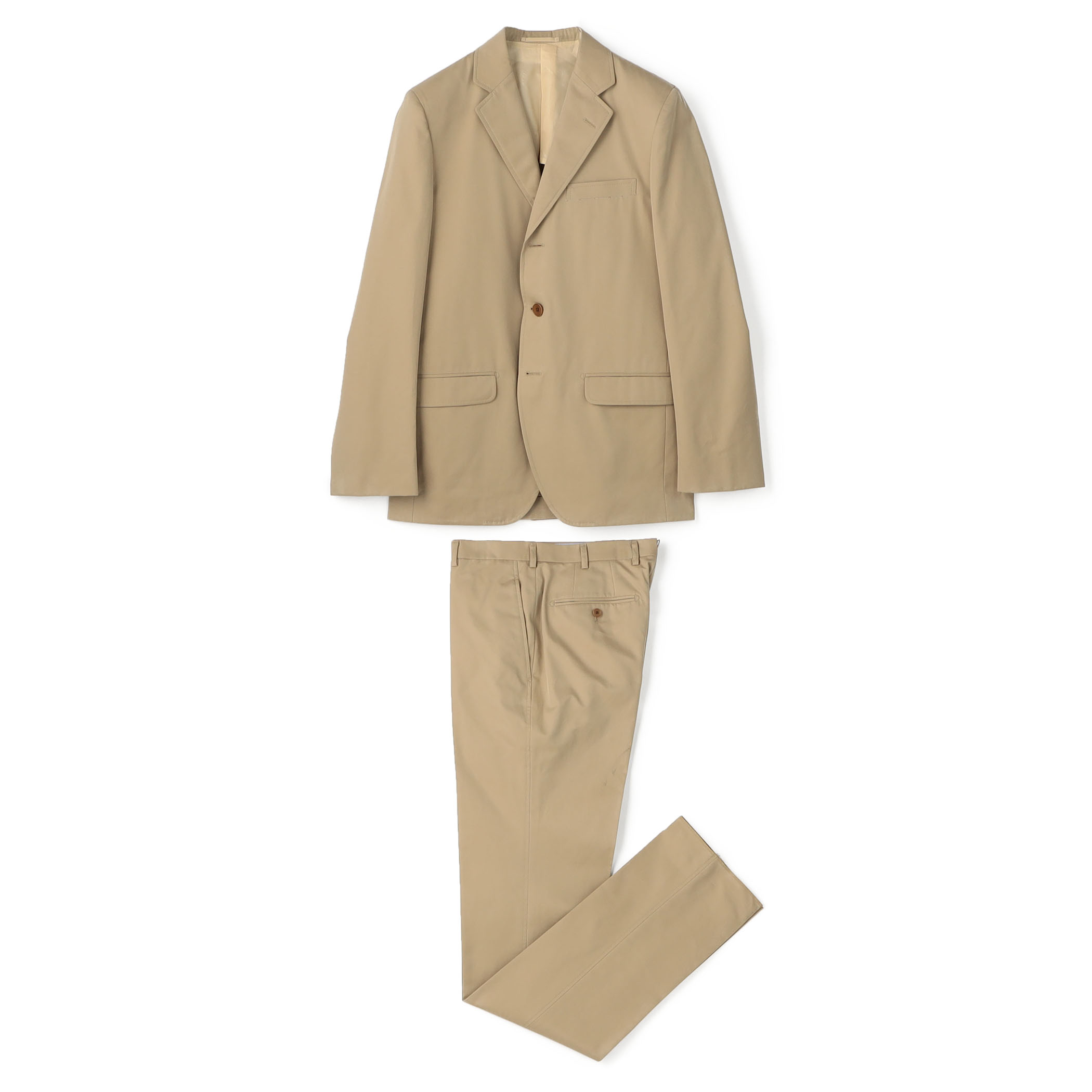 コットン シングルブレステッド3Bスーツ