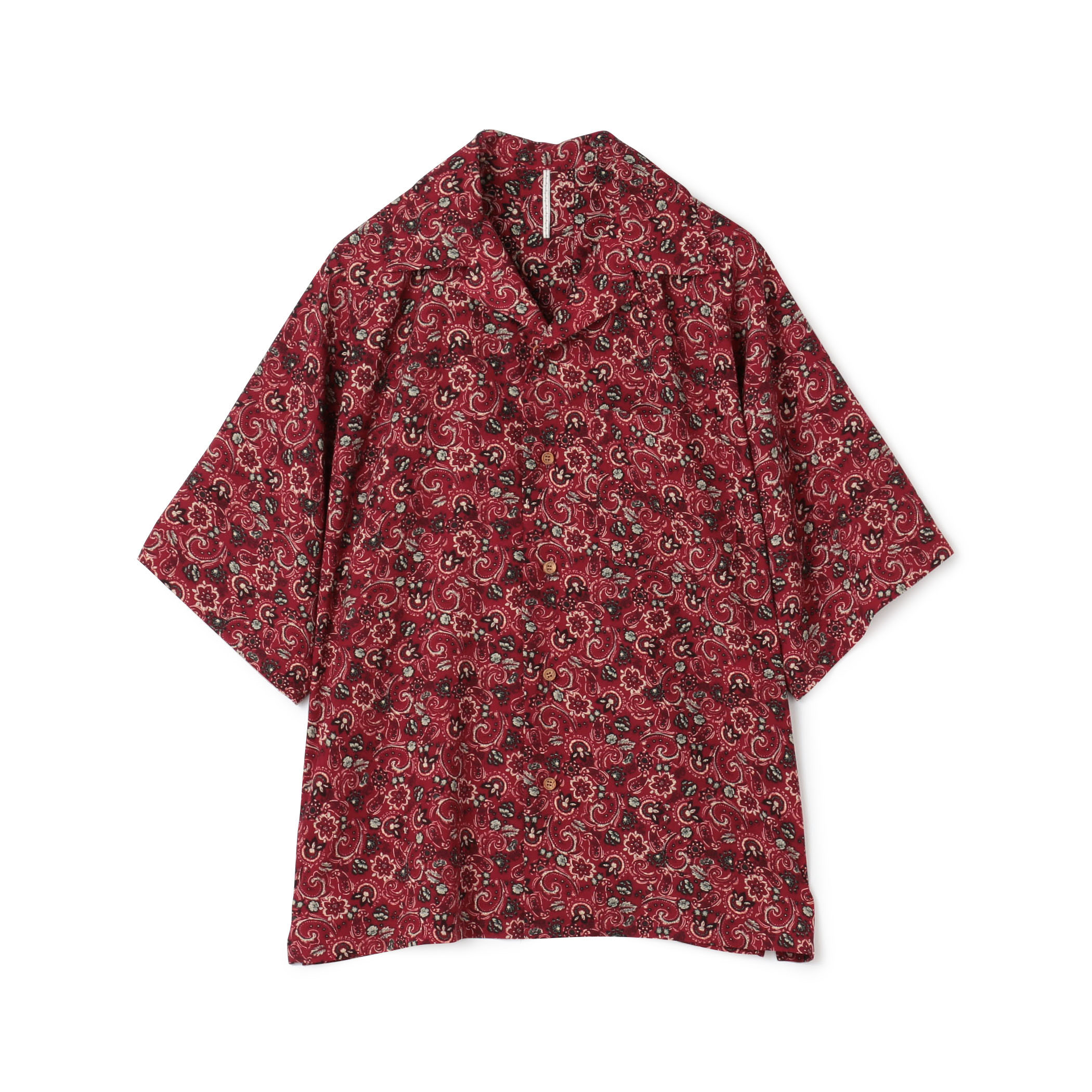 【別注】m's braque ポリエステル オープンカラー ハーフスリーブシャツ