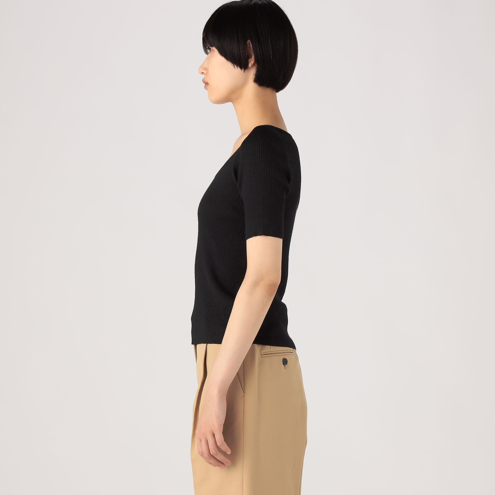 【Ballsey】ストレッチラミー ラウンドネックプルオーバー ストレッチラミー ラウンドネックプルオーバー