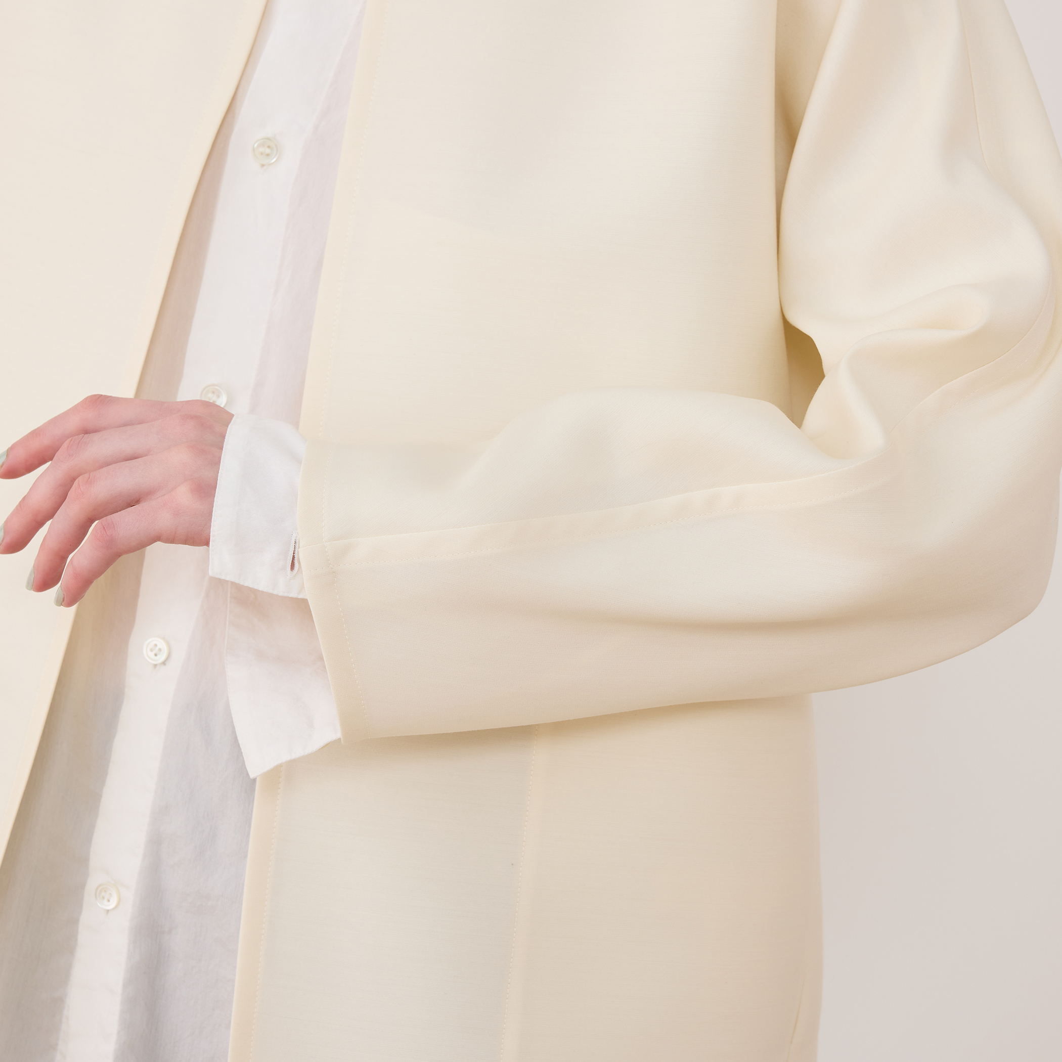 ウールシルクダブルクロス ドルマンスリーブジャケット