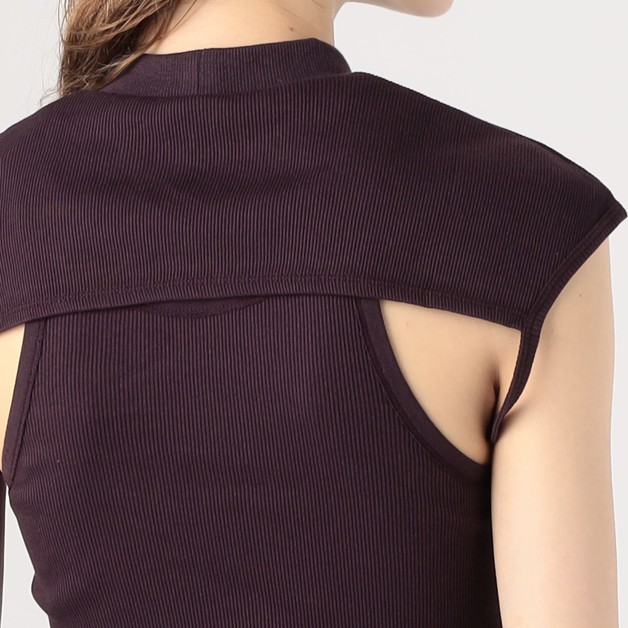 「overneath/オーバーニース」Rib Mock 063/リブモックショートトップス レディース OVERNEATH 「overneath/オーバーニース」Rib Mock 063/リブ