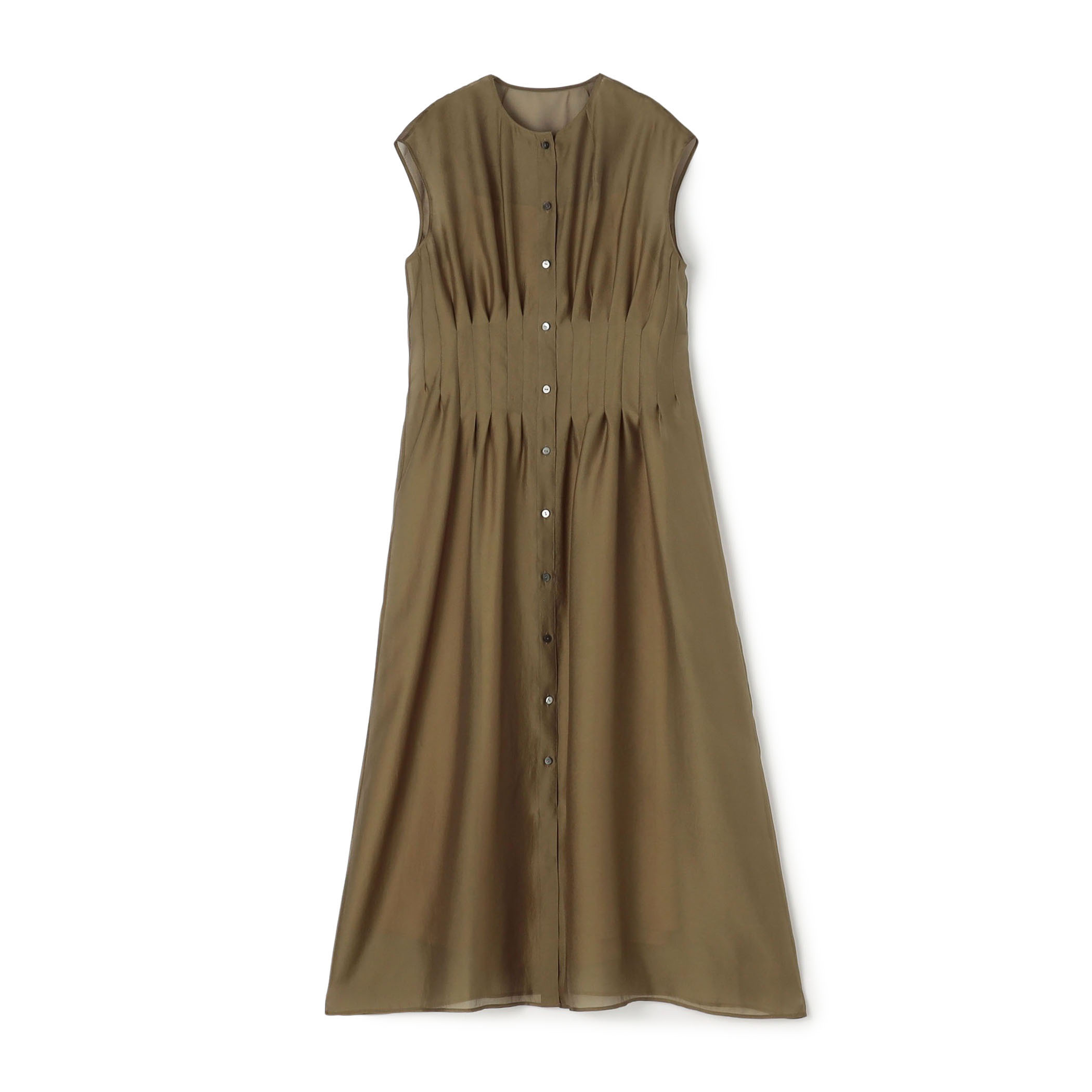 シアーオーガンジー ウエストタックワンピース