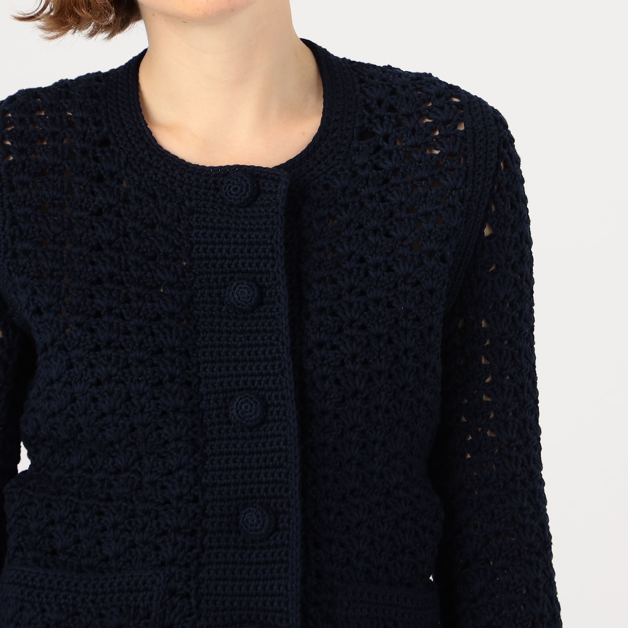 ハンドクロシェ クルーネックニットジャケット｜トゥモローランド 公式通販