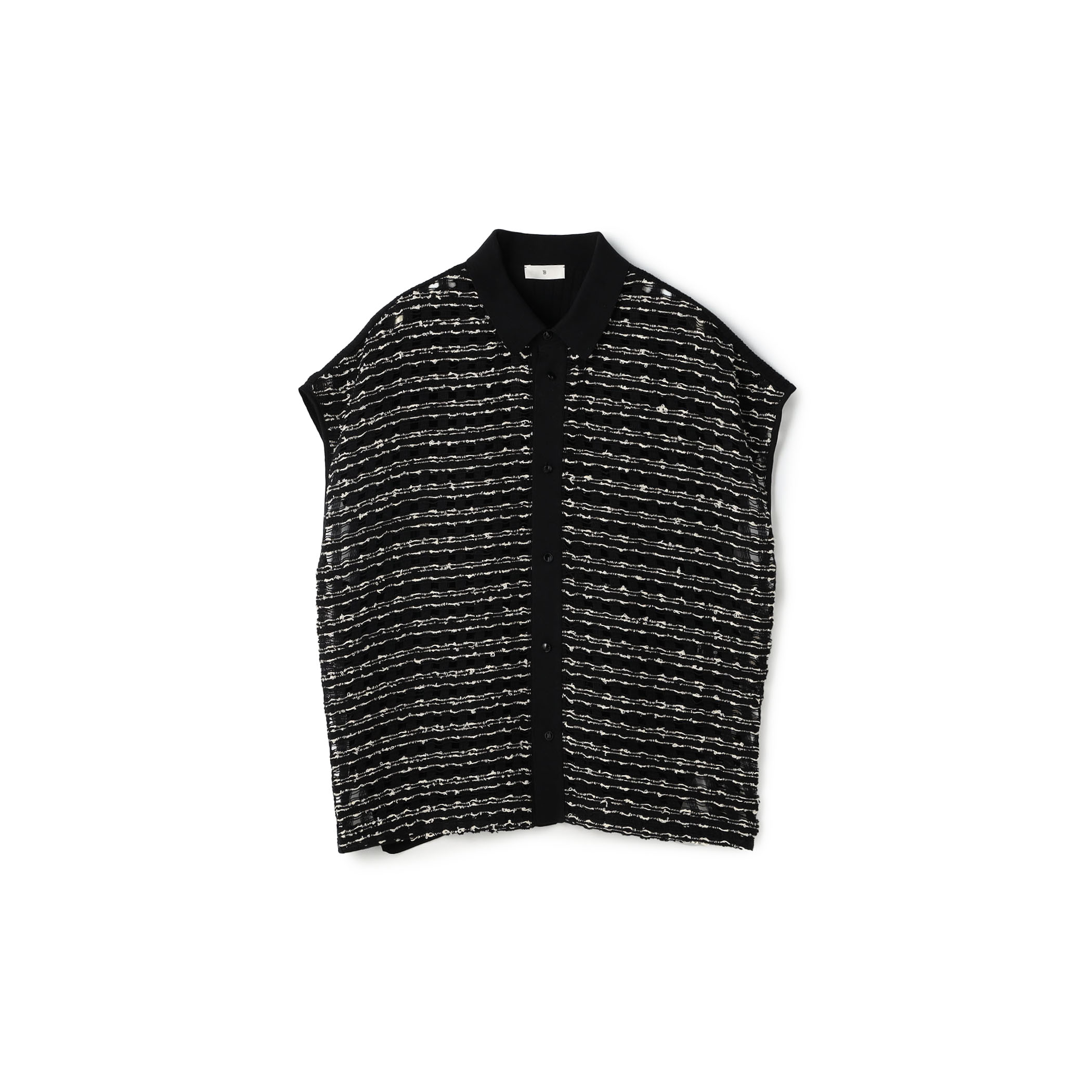 メッシュツイード ドロップショルダーシャツ