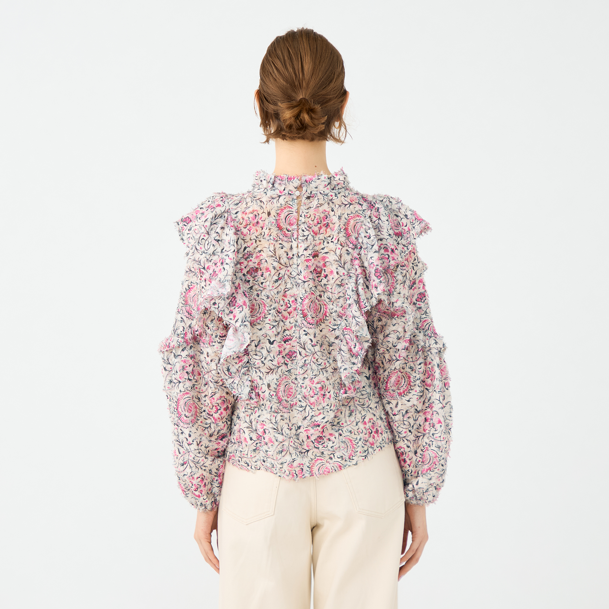 ラメカットジャカード フリルブラウス｜トゥモローランド 公式通販